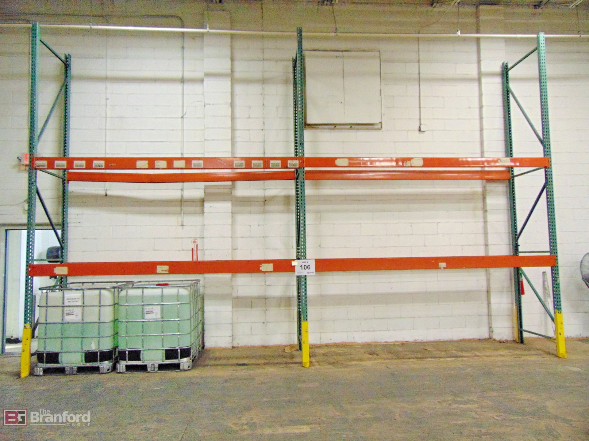 (8) Sections of teardrop style pallet racking