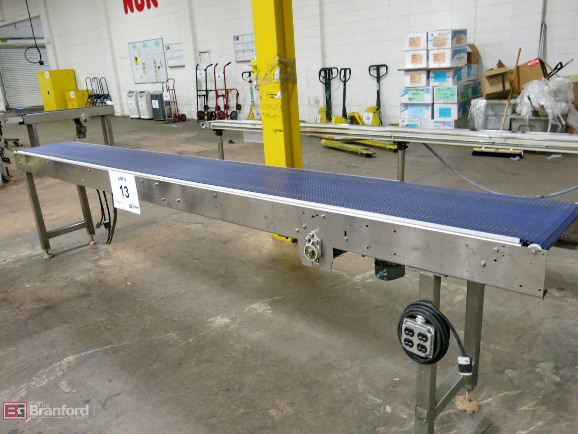 Approx. 12' x 16" plastic mesh motorized conveyor