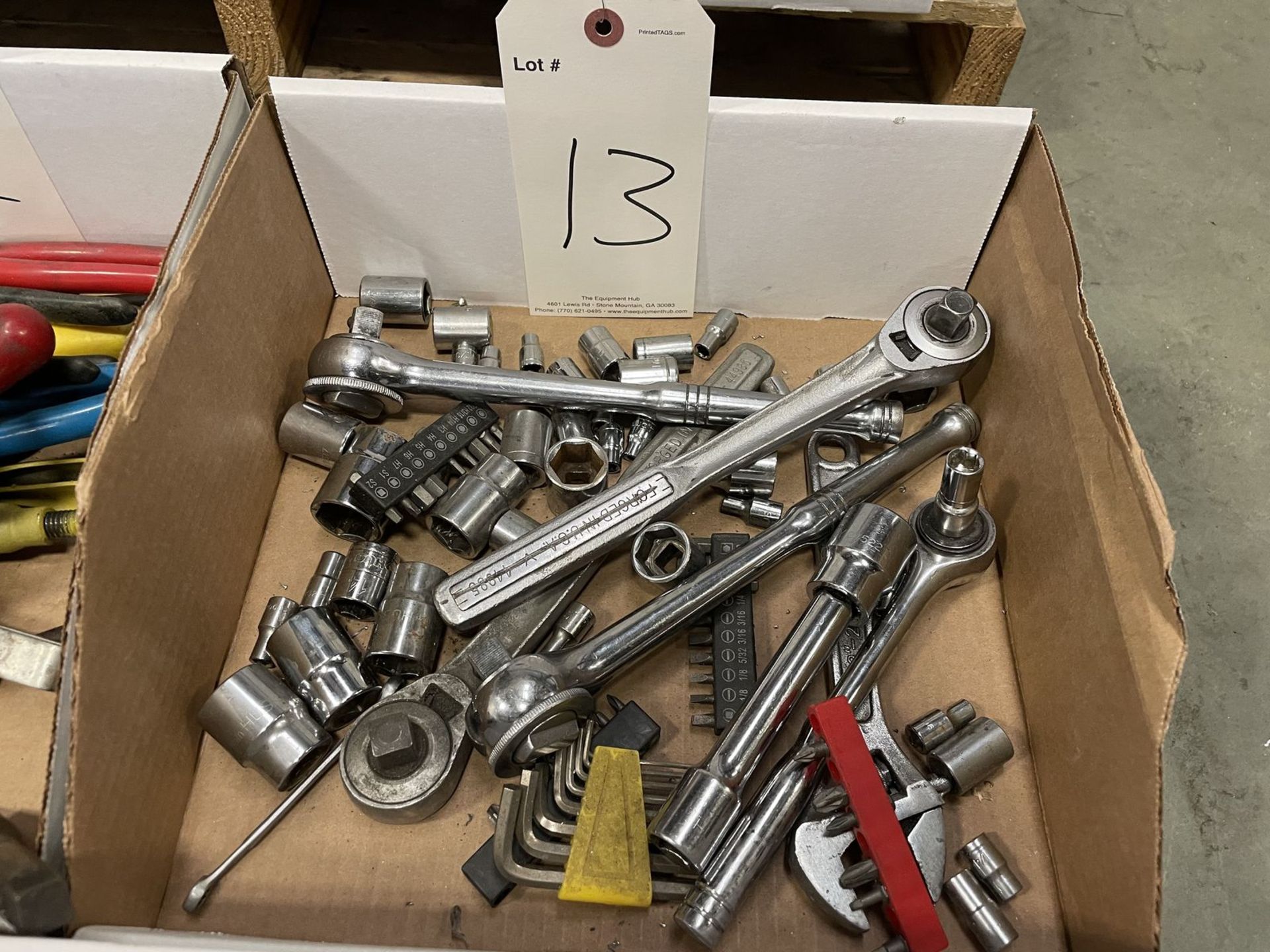 Assortment of Socket Wrenches, Sockets, Allen Wrenches and Screw Bits