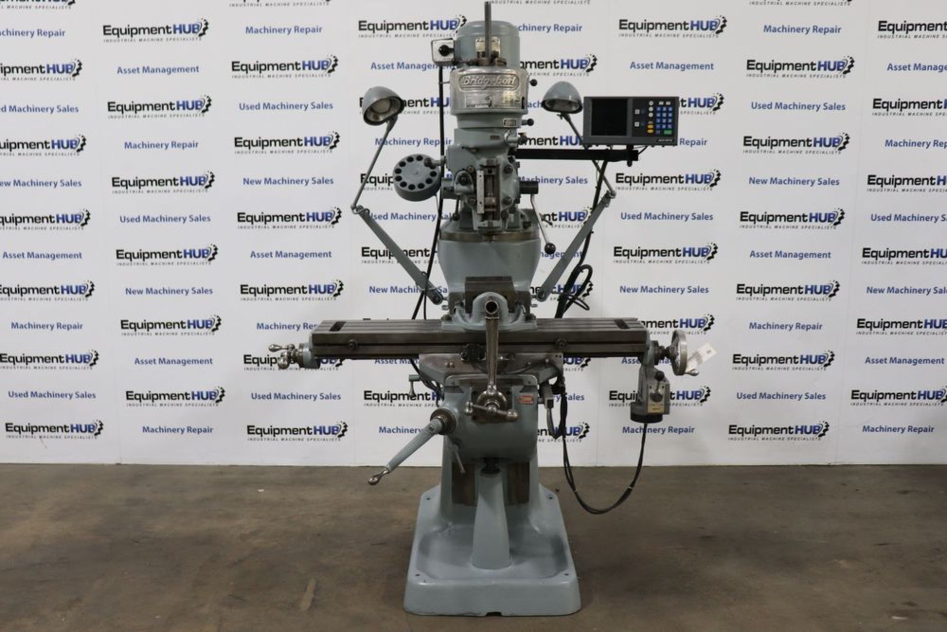 Bridgeport J-Head 9″ x 42″ Vertical Milling Machine w/ Acu-Rite DRO, Servo Power Feed