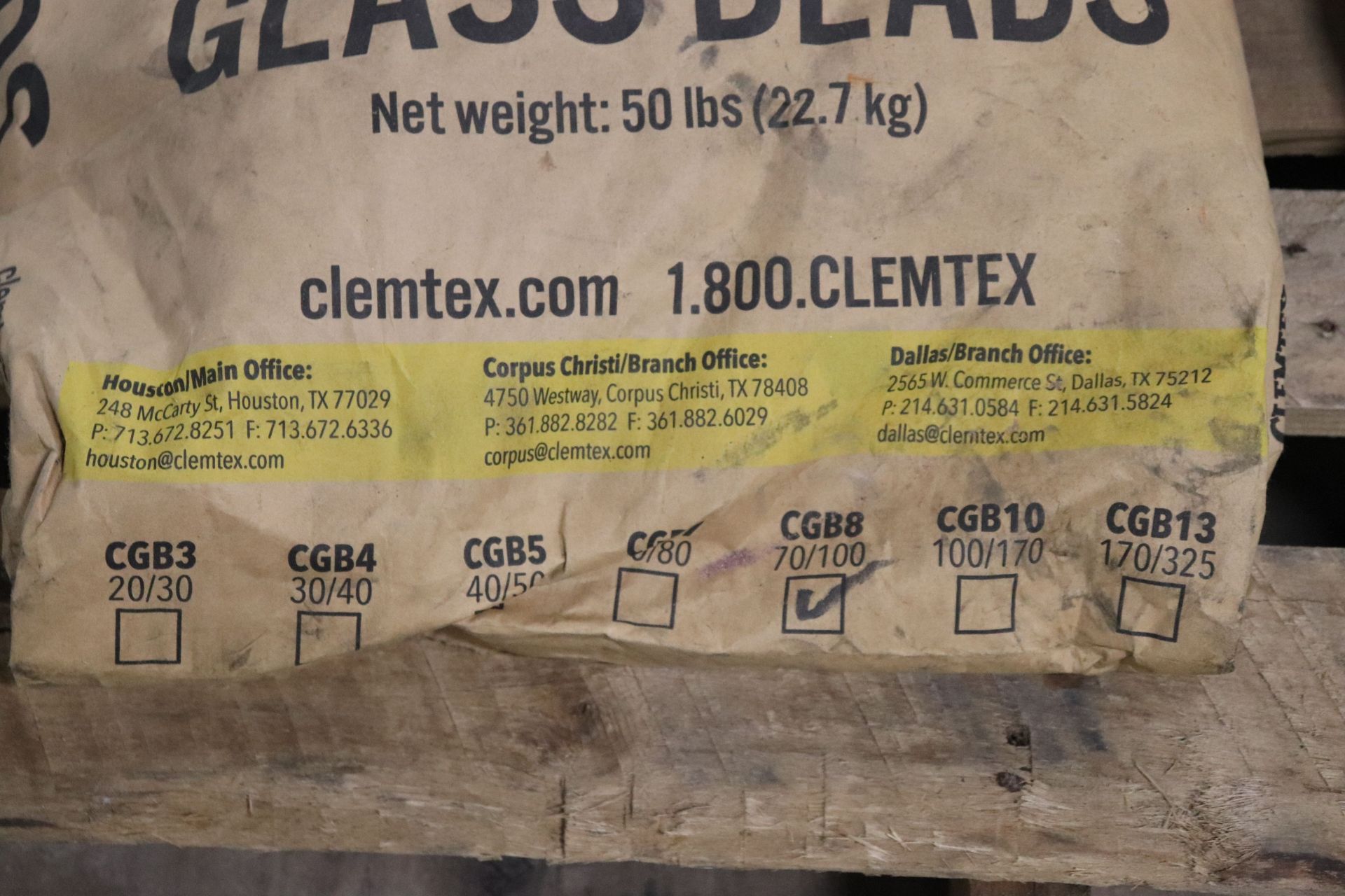 Clemtex CGB8 70/100 Glass Beads, 6 Total 50 Lb. Bags - Image 6 of 6