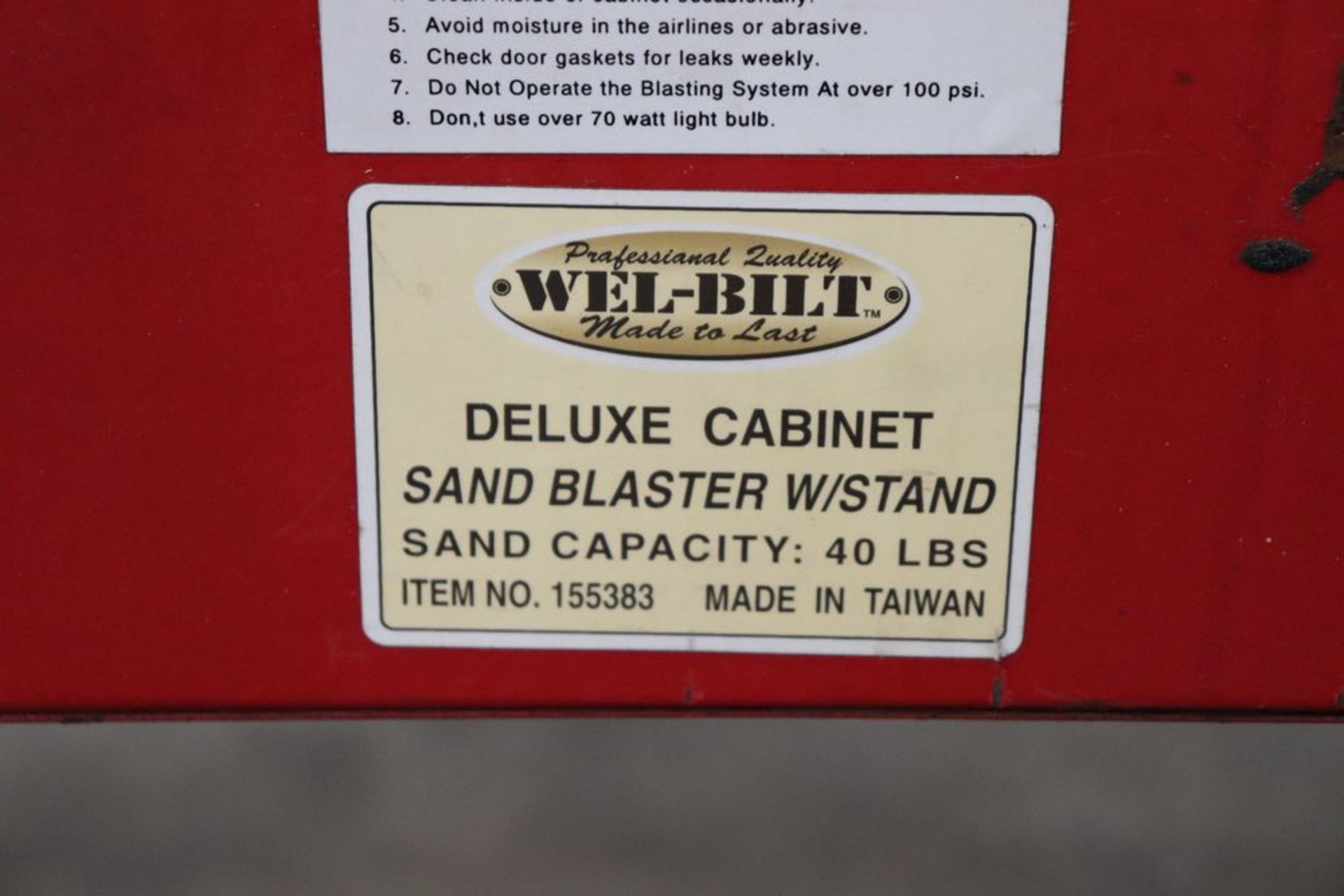 Wel-Bilt 15583 Deluxe Cabinet 40 Lb. Sand Blaster - Image 4 of 11