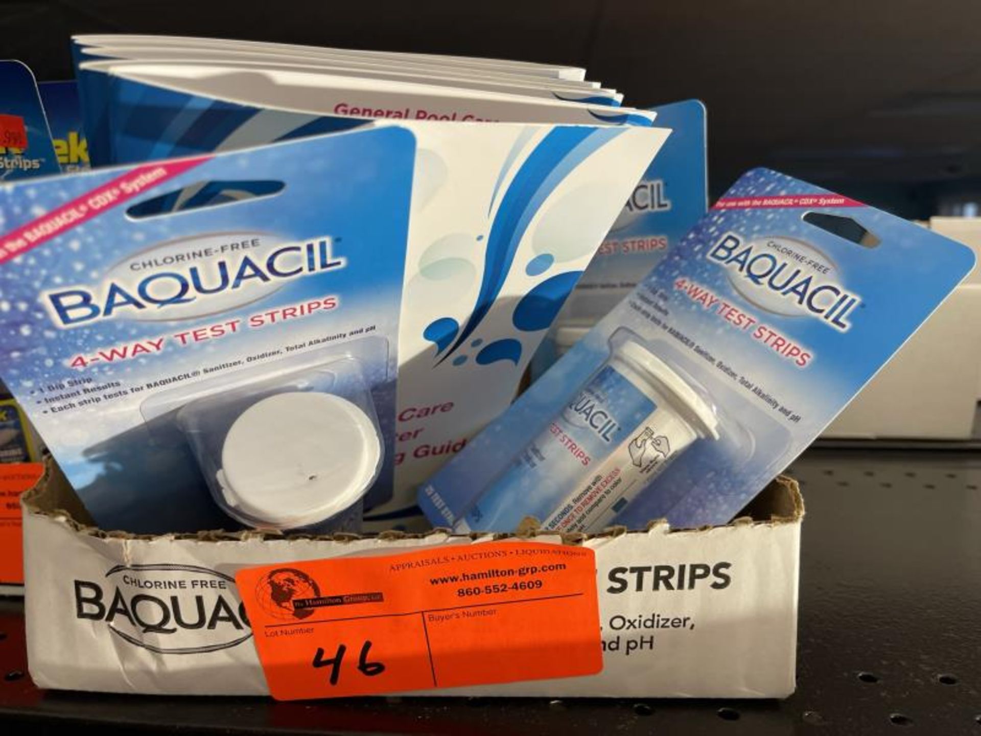 Box with (3) Baquacil 4-way test strips & guide booklets