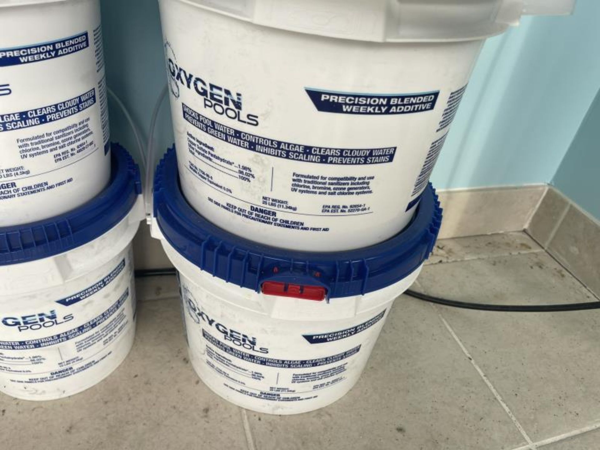 Lot of (2) Oxygen Pools Precision Blend Weekly Additive (2) 25# Buckets & (6) 10# Buckets - Image 2 of 3