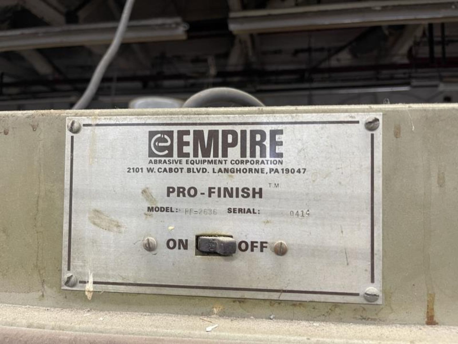 Empire Abrasive Equipment Co, ProFinish M: PF-2636 SN: 0414 - Image 4 of 6