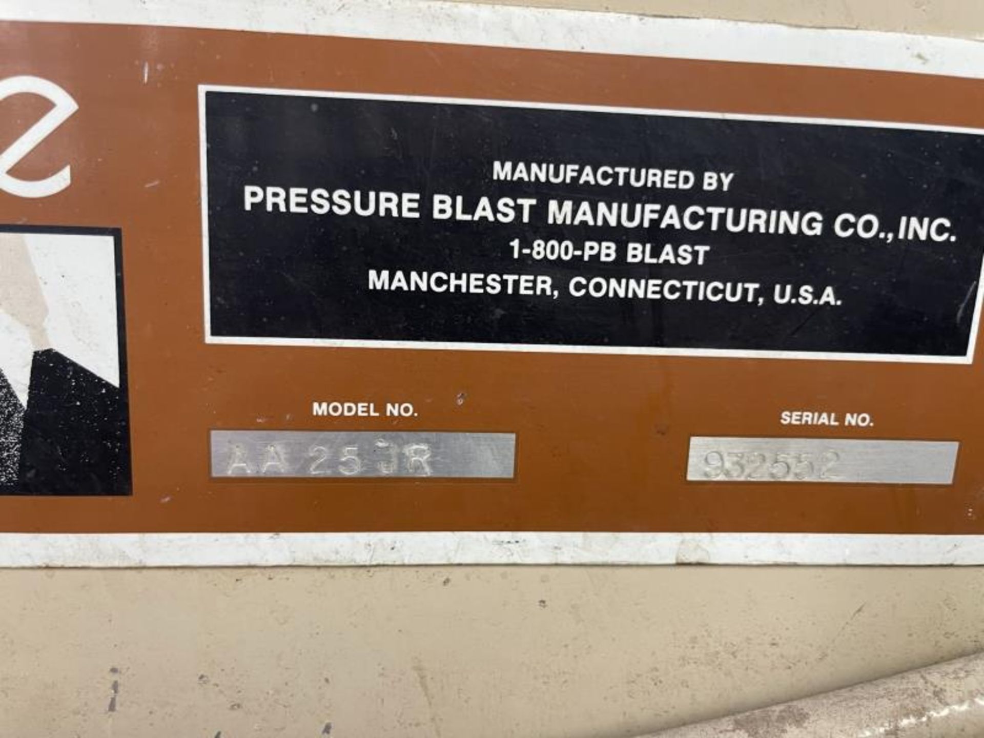 Blasting Cabinet Pressure Blast Mfg M: AA-25JR - Image 3 of 5