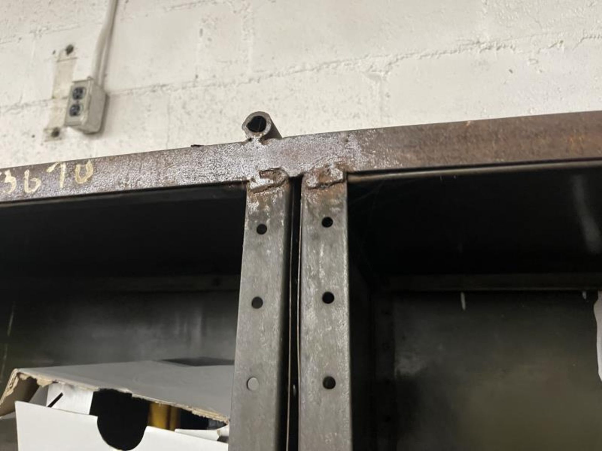 4-Section Metal Shelves Welded Together - Image 2 of 4