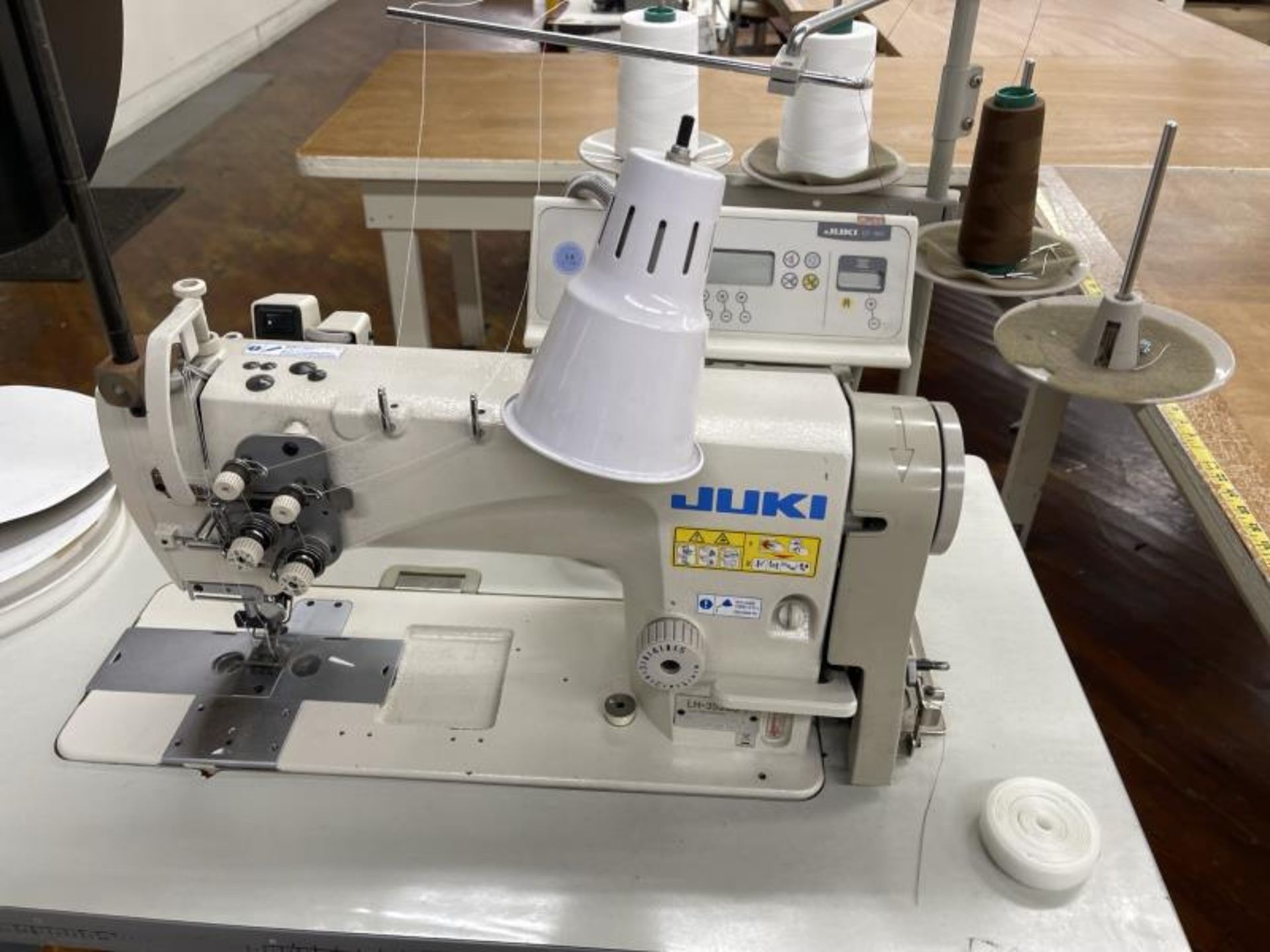 Juki Two Needle Tunnel Sewing Machine M: LH-3528S-7, SN: GFWB 3L3AE00960