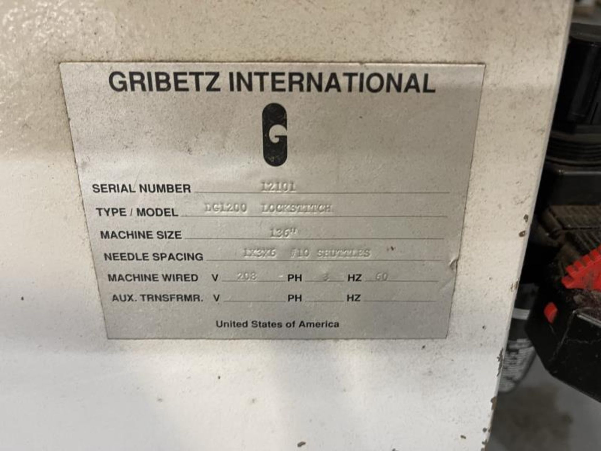 Gribetz Bedspread Quilting Machine 136" Needle Spacing 1x3x6 Shutters #10, M: DG1200 Lockstitch - Image 24 of 25