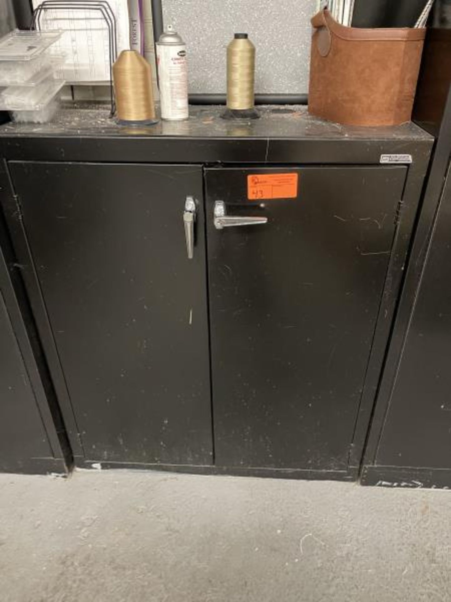 Small 2 Door Metal Cabinet, Black
