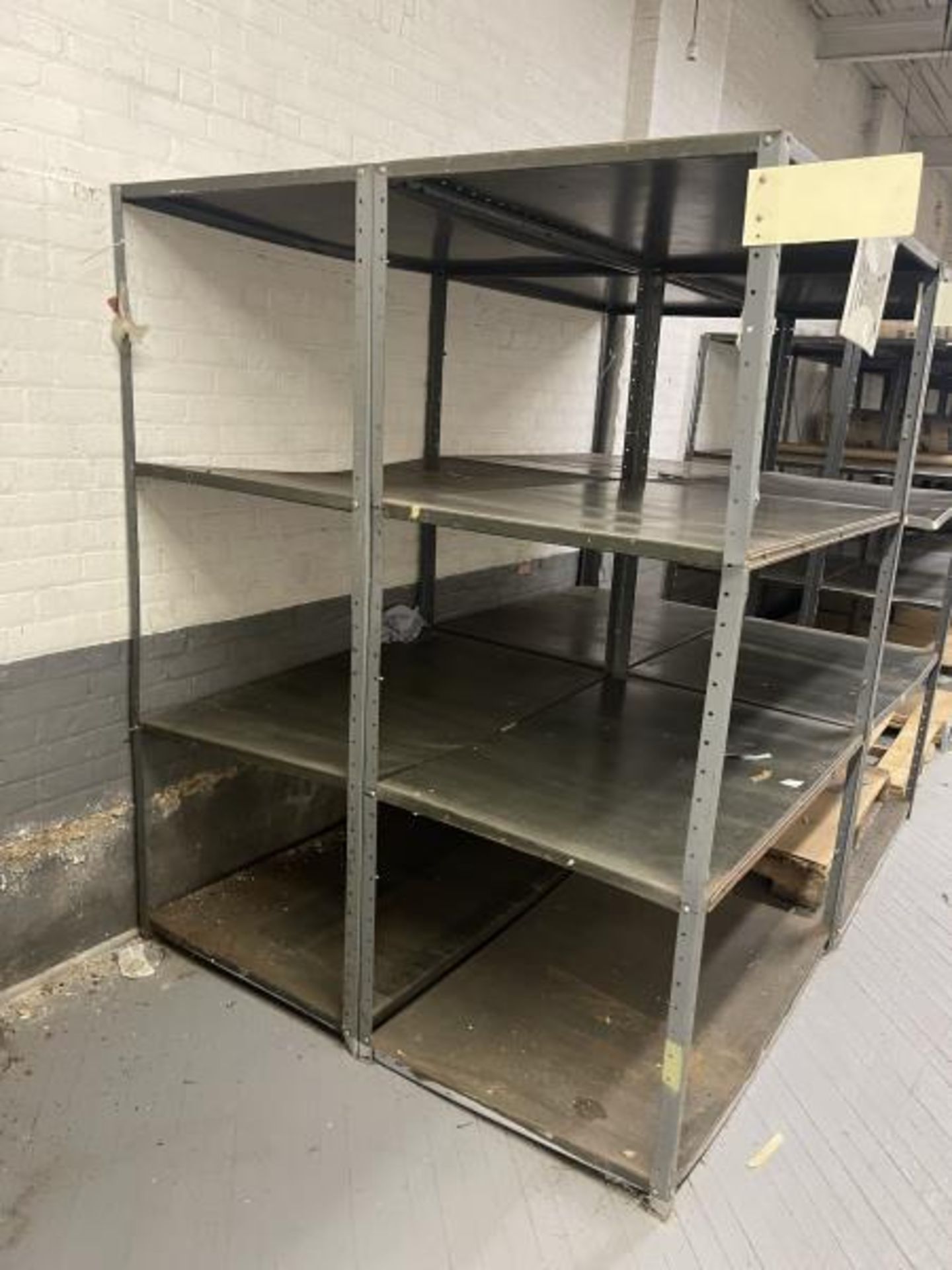 Lot of (28) Sections of Shelving each with Four Shelves, 3'x4', 75"Tall - Image 3 of 4