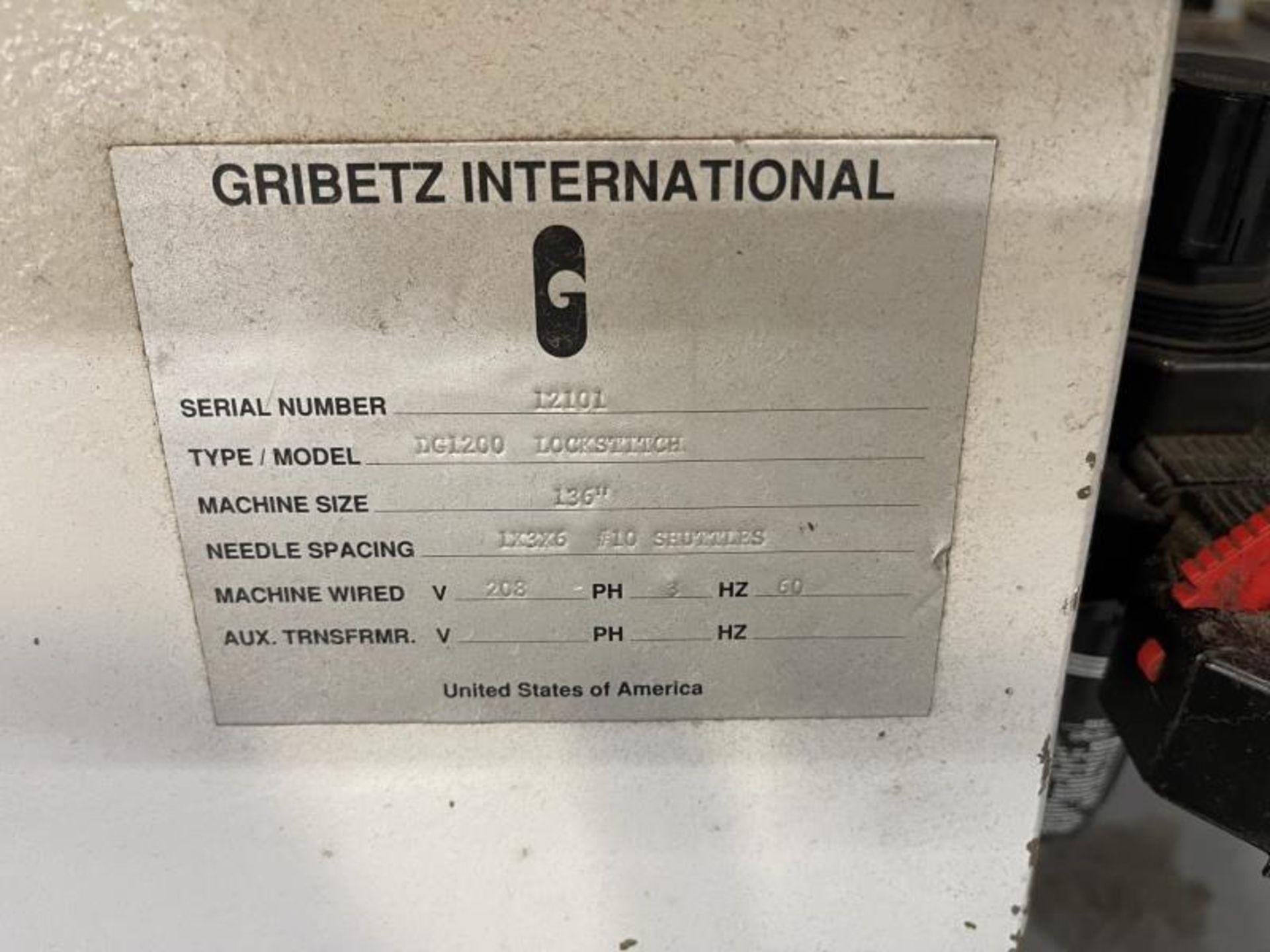 Gribetz Bedspread Quilting Machine 136" Needle Spacing 1x3x6 Shutters #10, M: DG1200 Lockstitch - Image 25 of 25