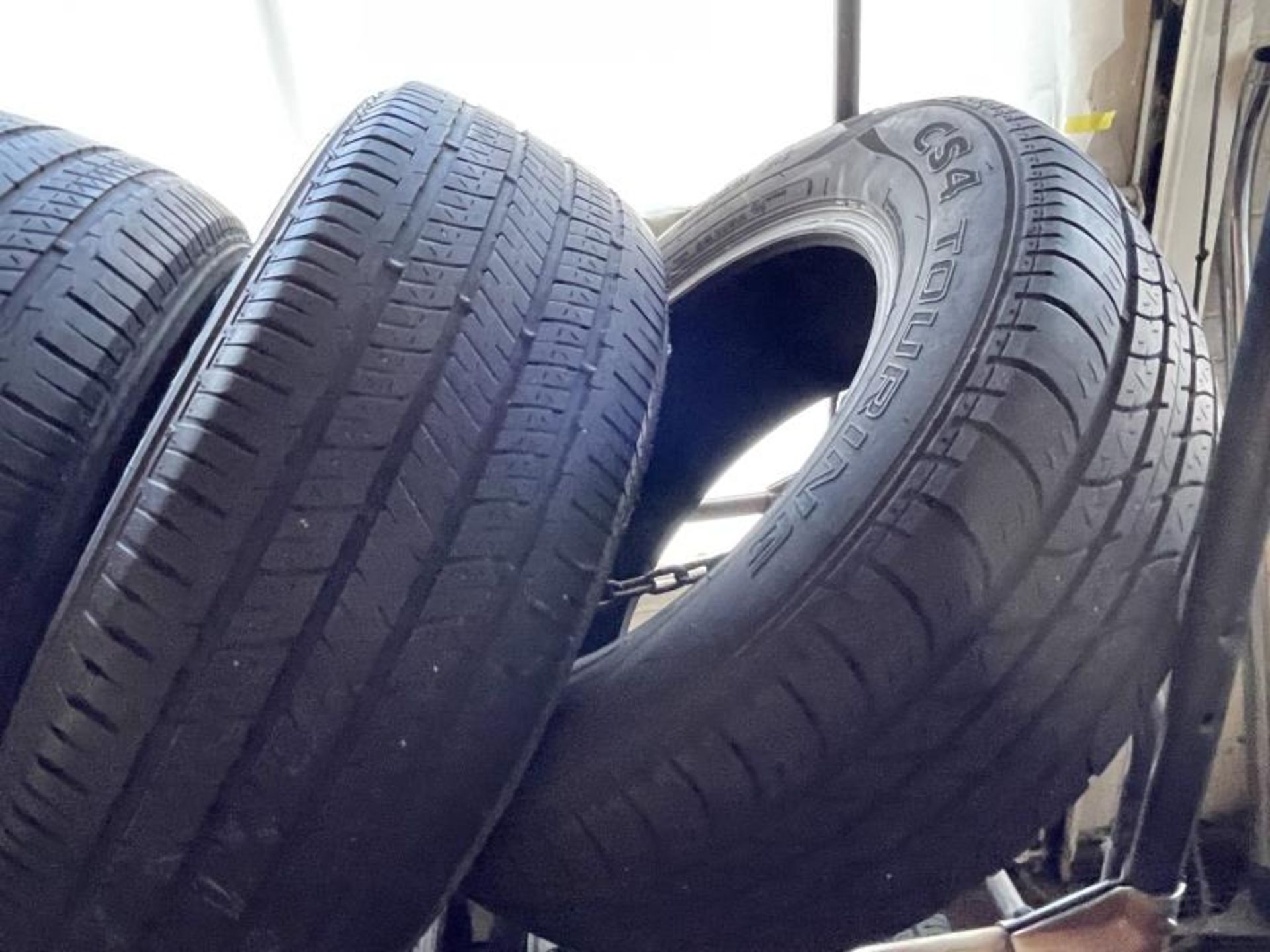 Rolling 2-Tier Tire Rack with Assorted Tires - Image 5 of 6