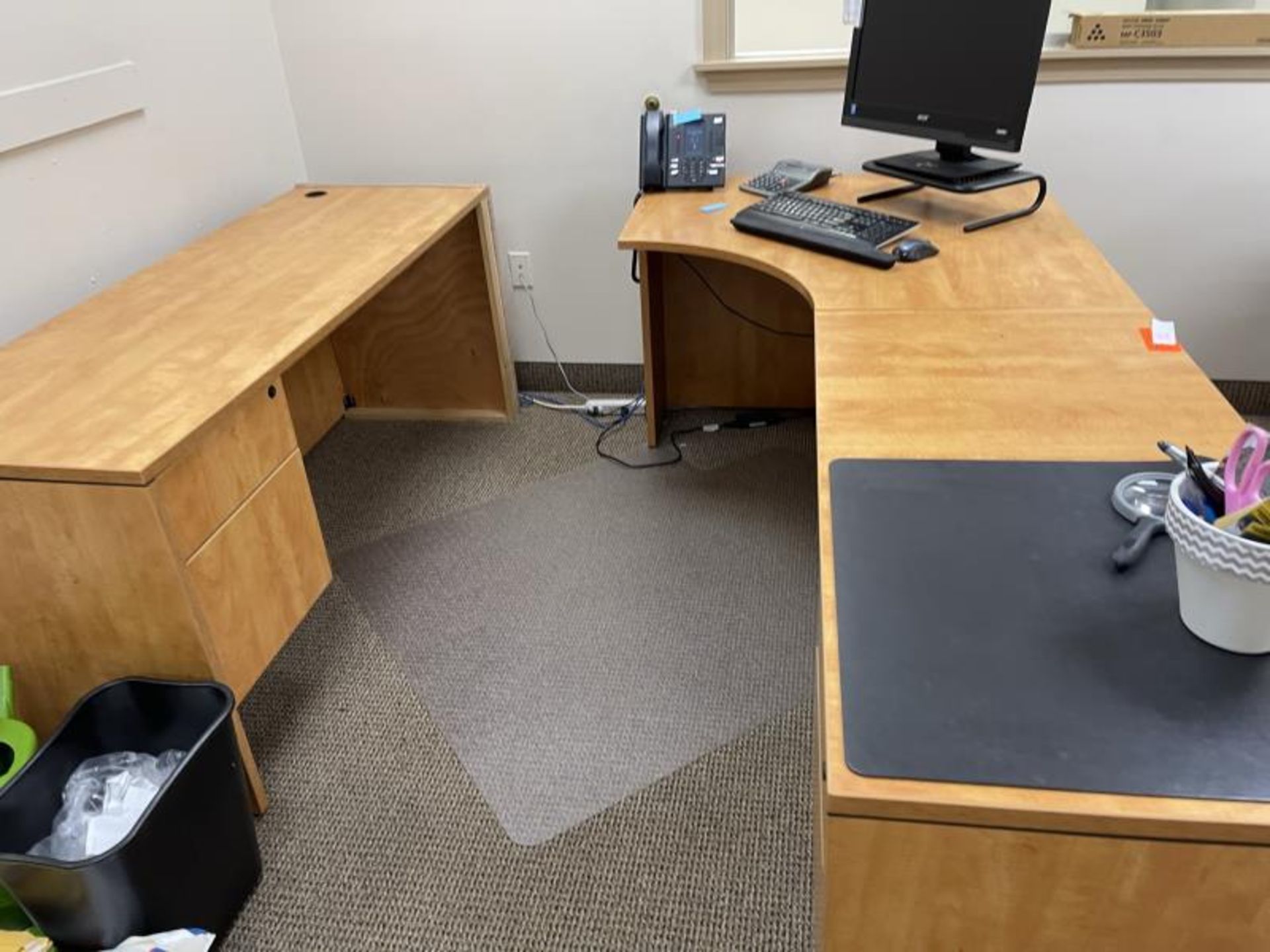 Wood Laminate Desk "L" Shape & Back Desk - Image 4 of 4