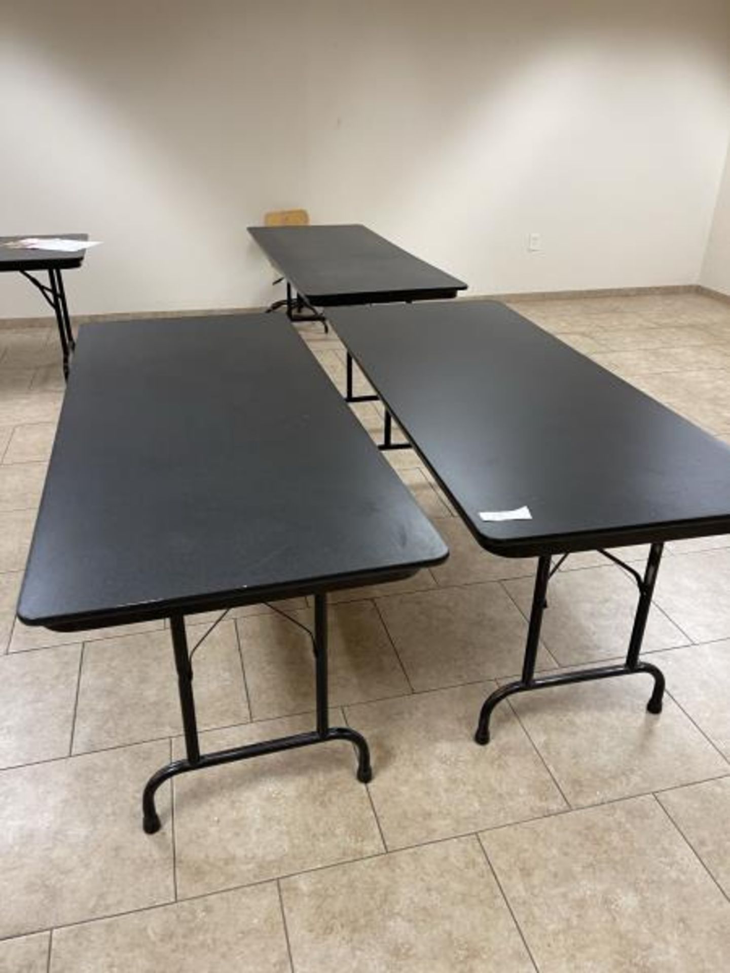 Lot of (3) Gray Laminate Folding Tables - Image 2 of 2