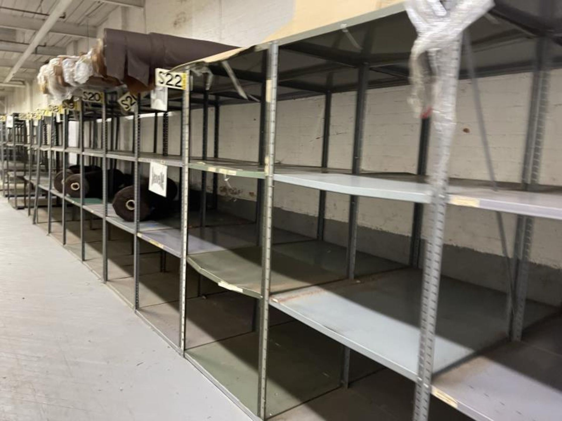 Lot of (28) Sections of Shelving each with Four Shelves, 3'x4', 75"Tall Shelves, 3'x4', 75"Tall - Image 2 of 3