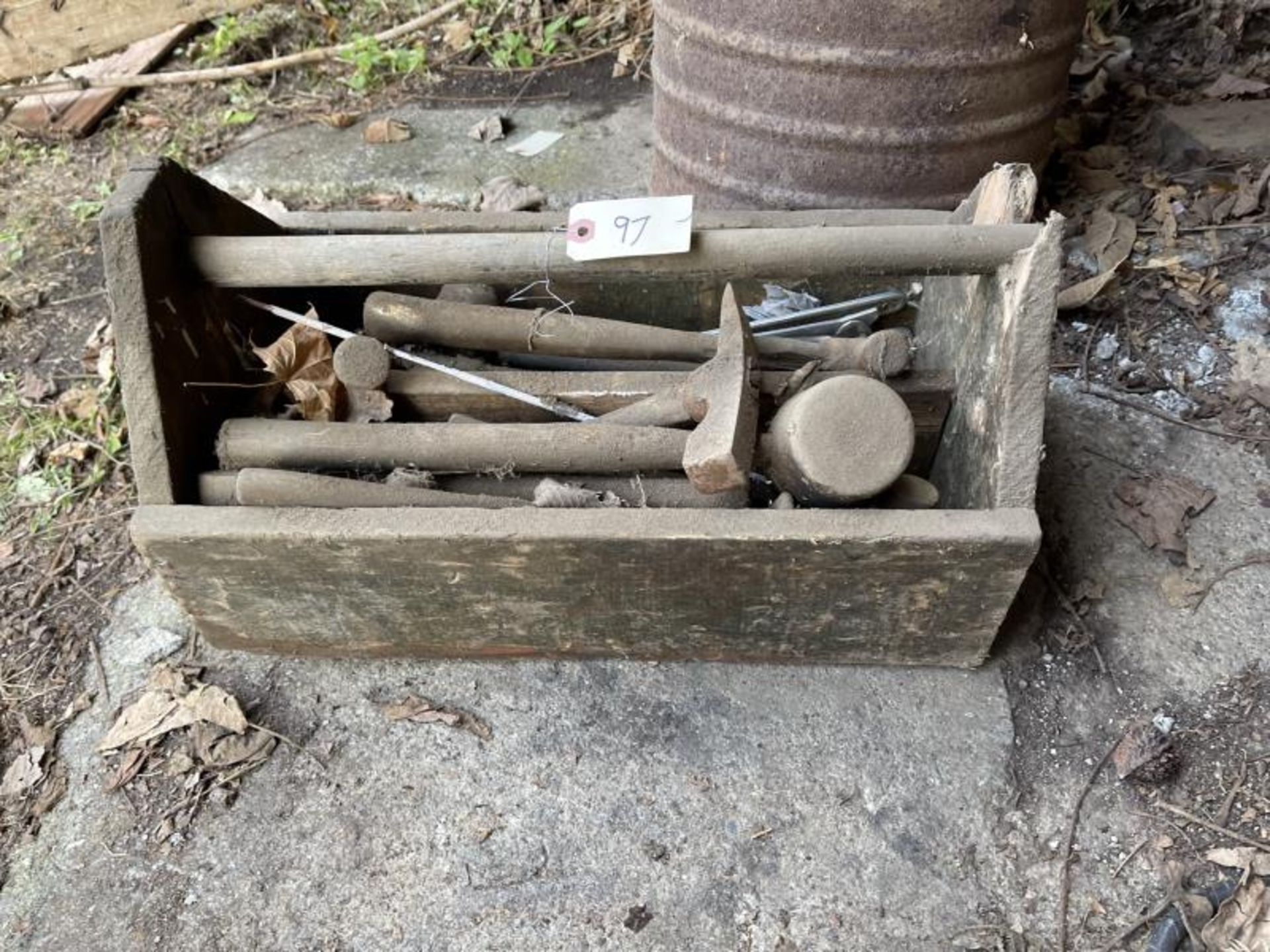 Wooden Tool Box with Hammers