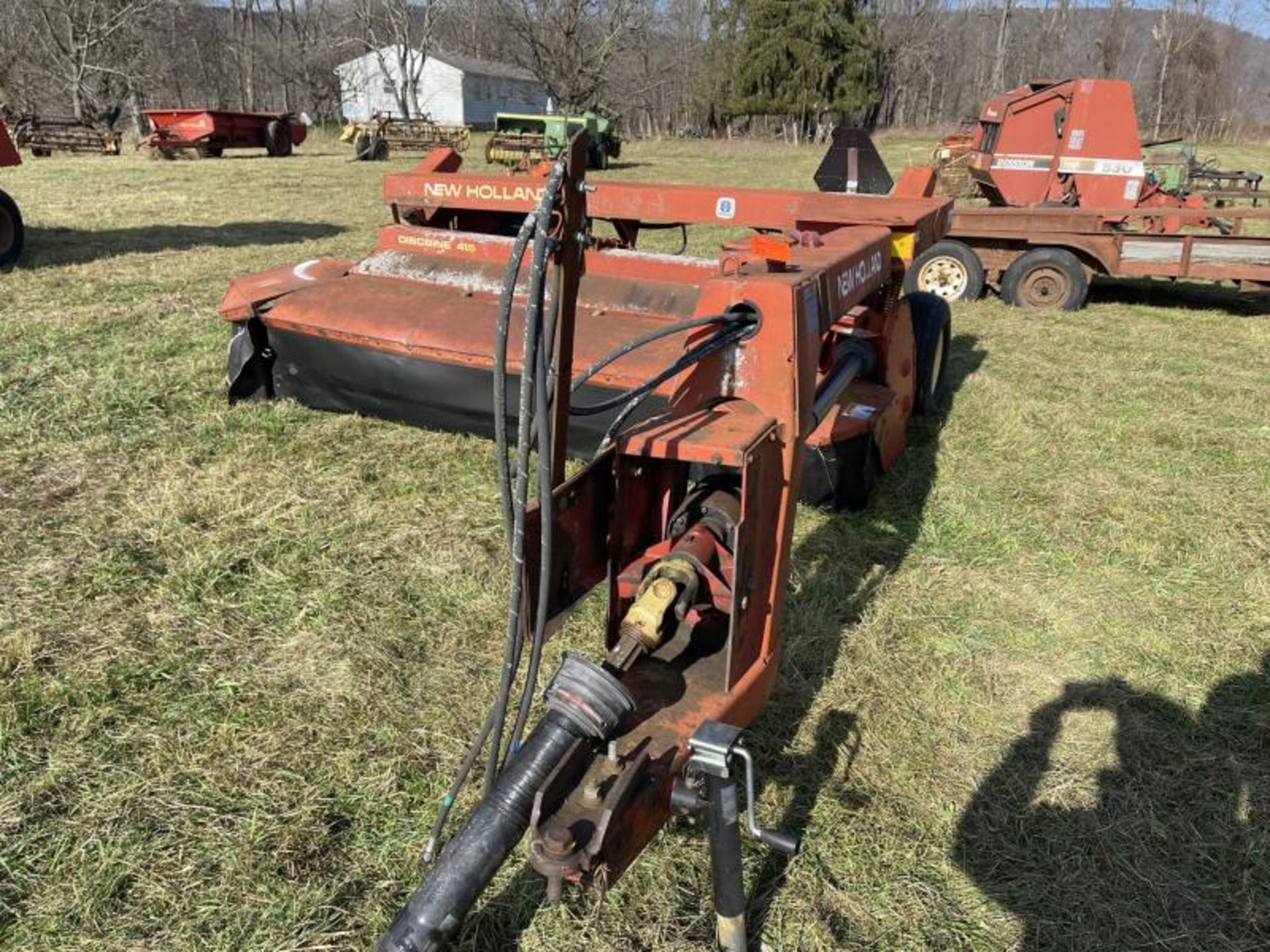 New Holland Discbine 415 Mower, Blown Hydraulic Hose, Gearbox Problem, SN: 891648Hose, Gearbox