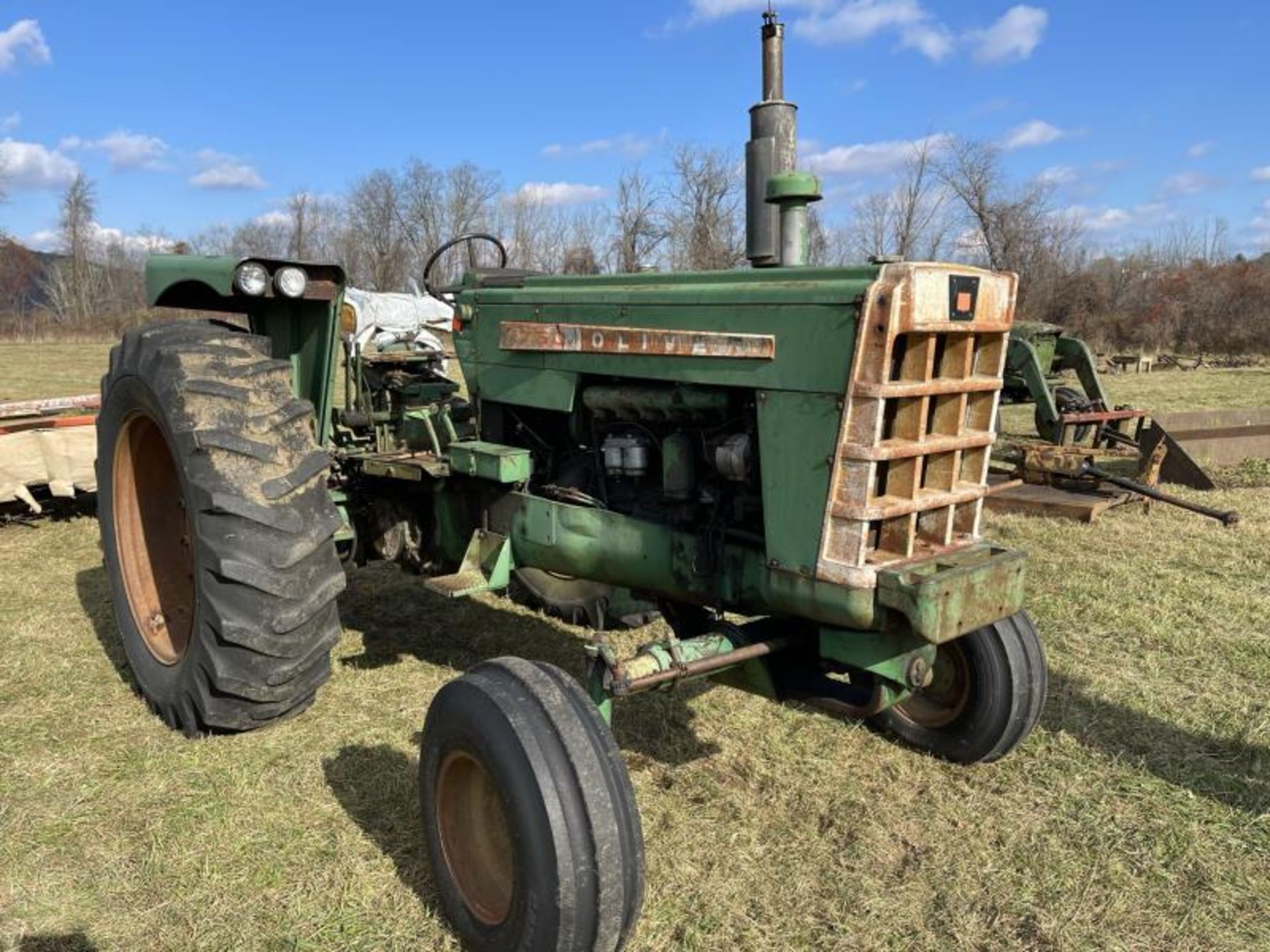 Oliver 1750 Tractor Diesel, 2 Wheel Drive, 3 Point Hitch, Double Remotes, Runs with Jump Start, No