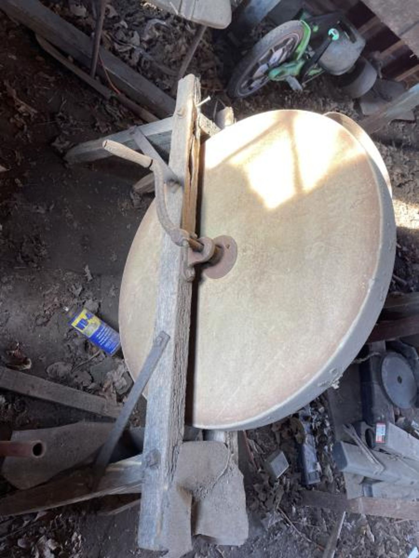 Grinding Wheel 28" Diameter, Poor Wooden Frame - Image 3 of 4