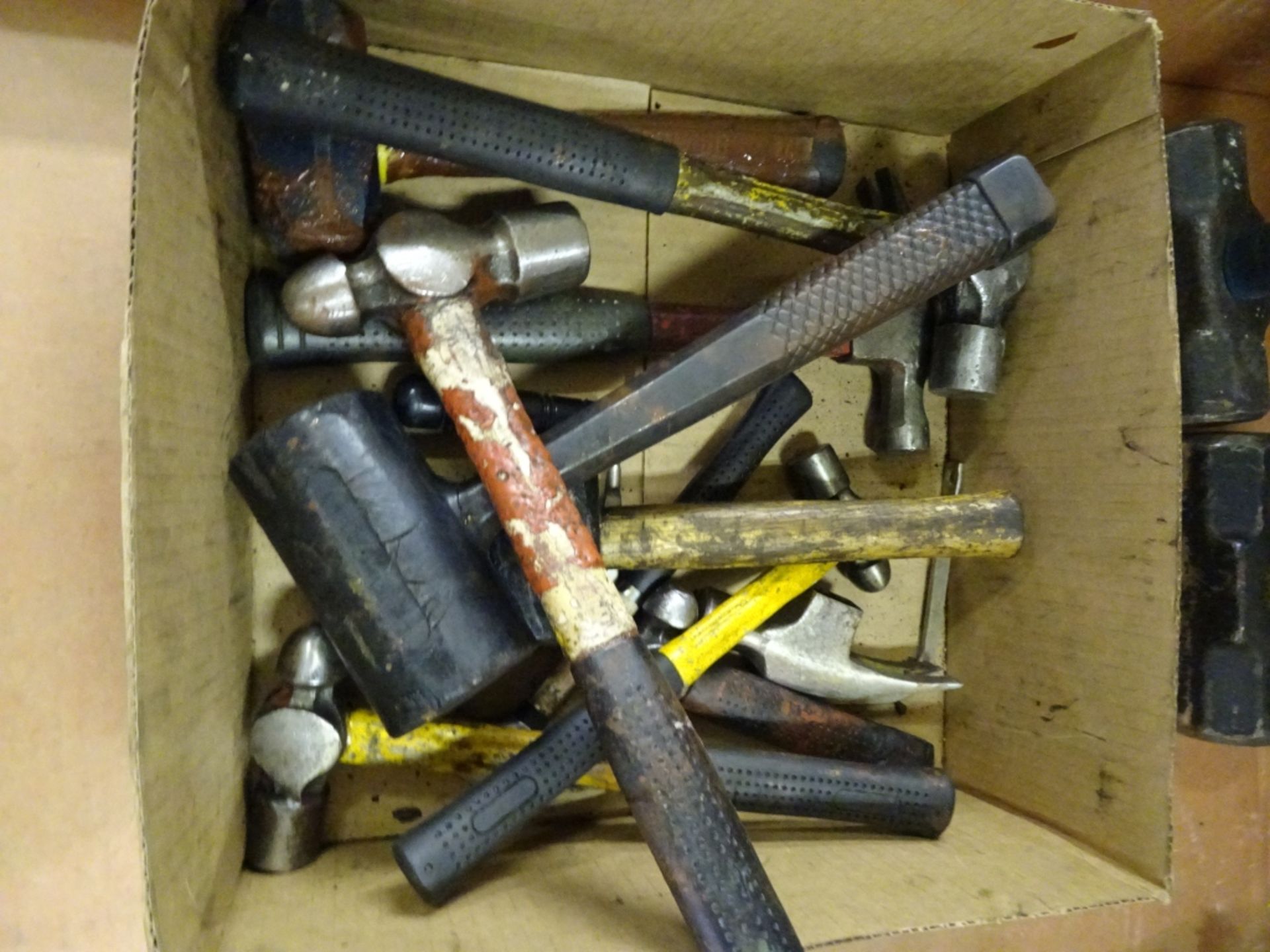 Lot Box of Various Hammers Including Ball Peen Hammer, Claw Hammer, Sledge Hammers, Deadblow - Image 2 of 3