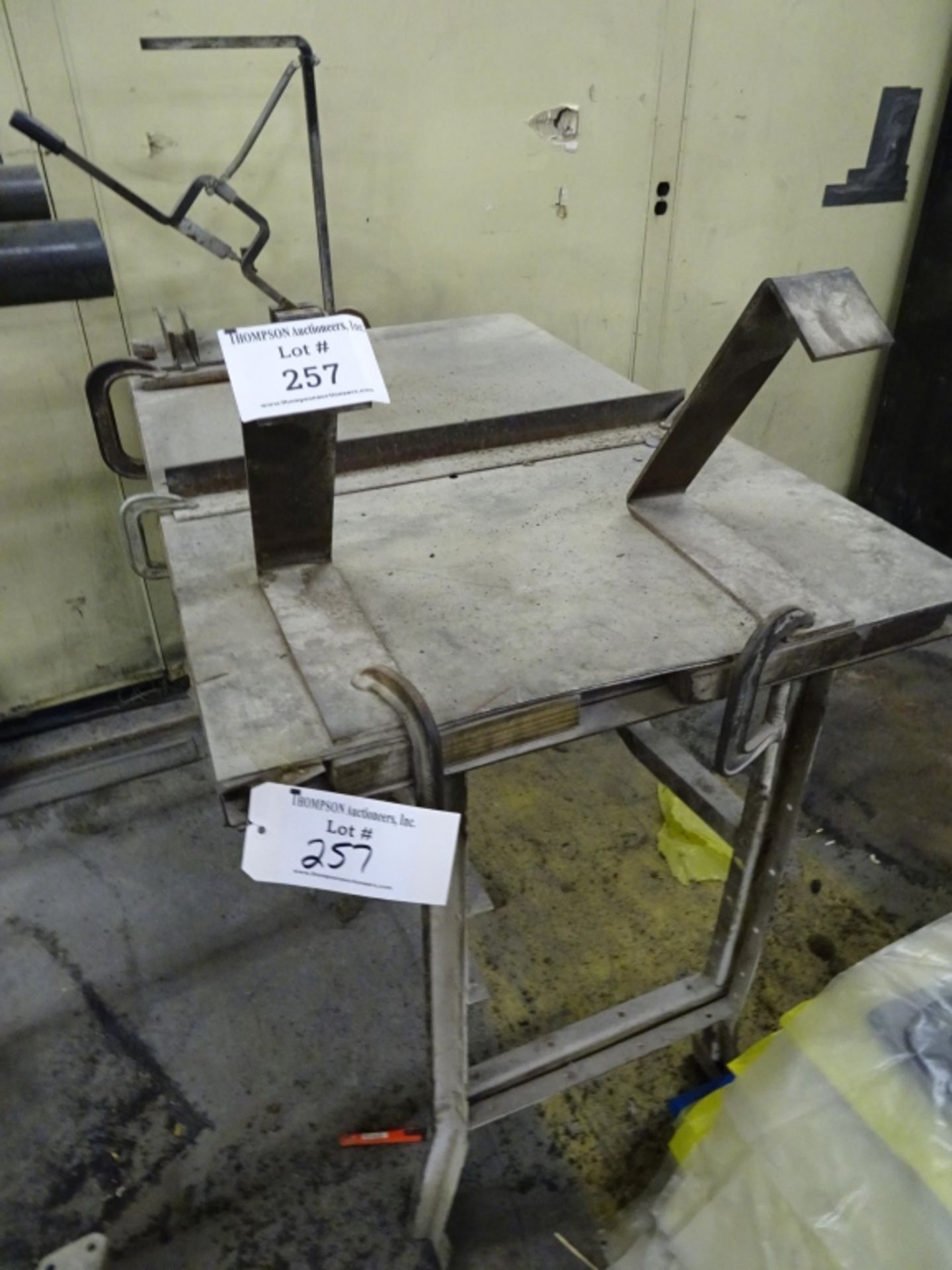 (1) 48"x30" Workbench with Associated Clamps, Fixture, (2) 10-Postion Rolling Drying Racks - Image 3 of 4