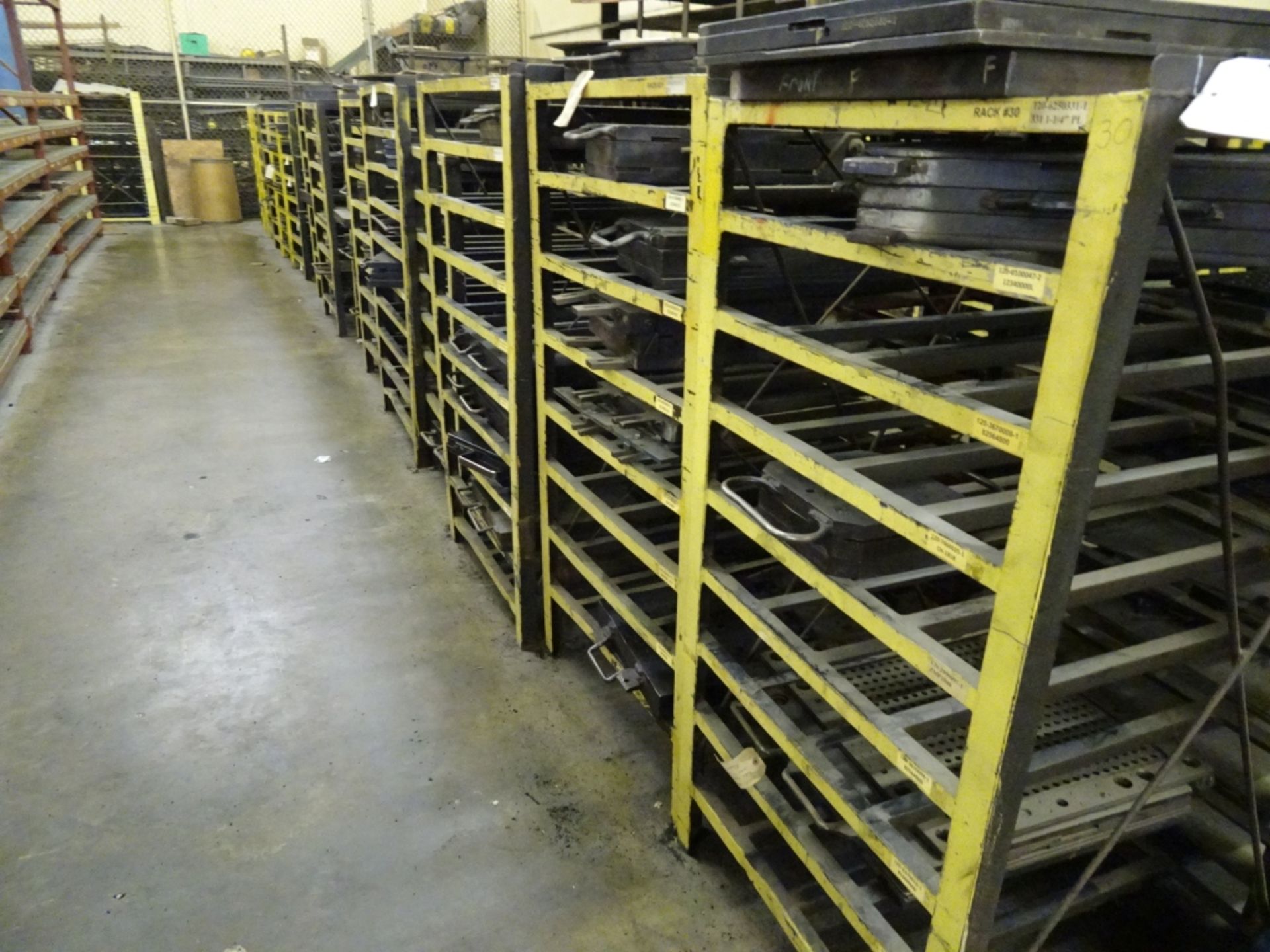(13) Various Sized Heavy Duty Steel Mold Racks With No Contents