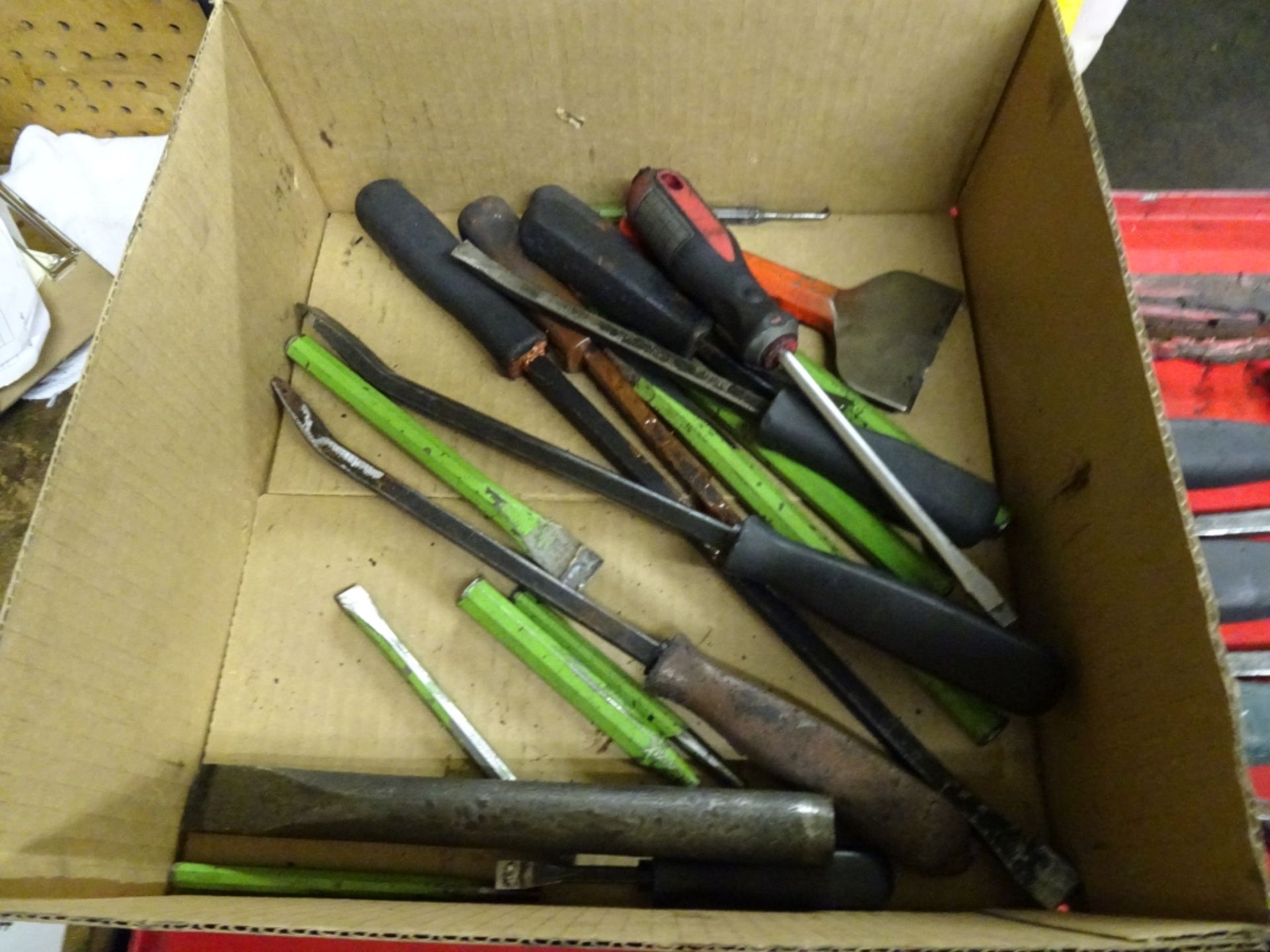 Lot Box Of Misc Pry Bars, Chisels, and Drifts - Image 3 of 4