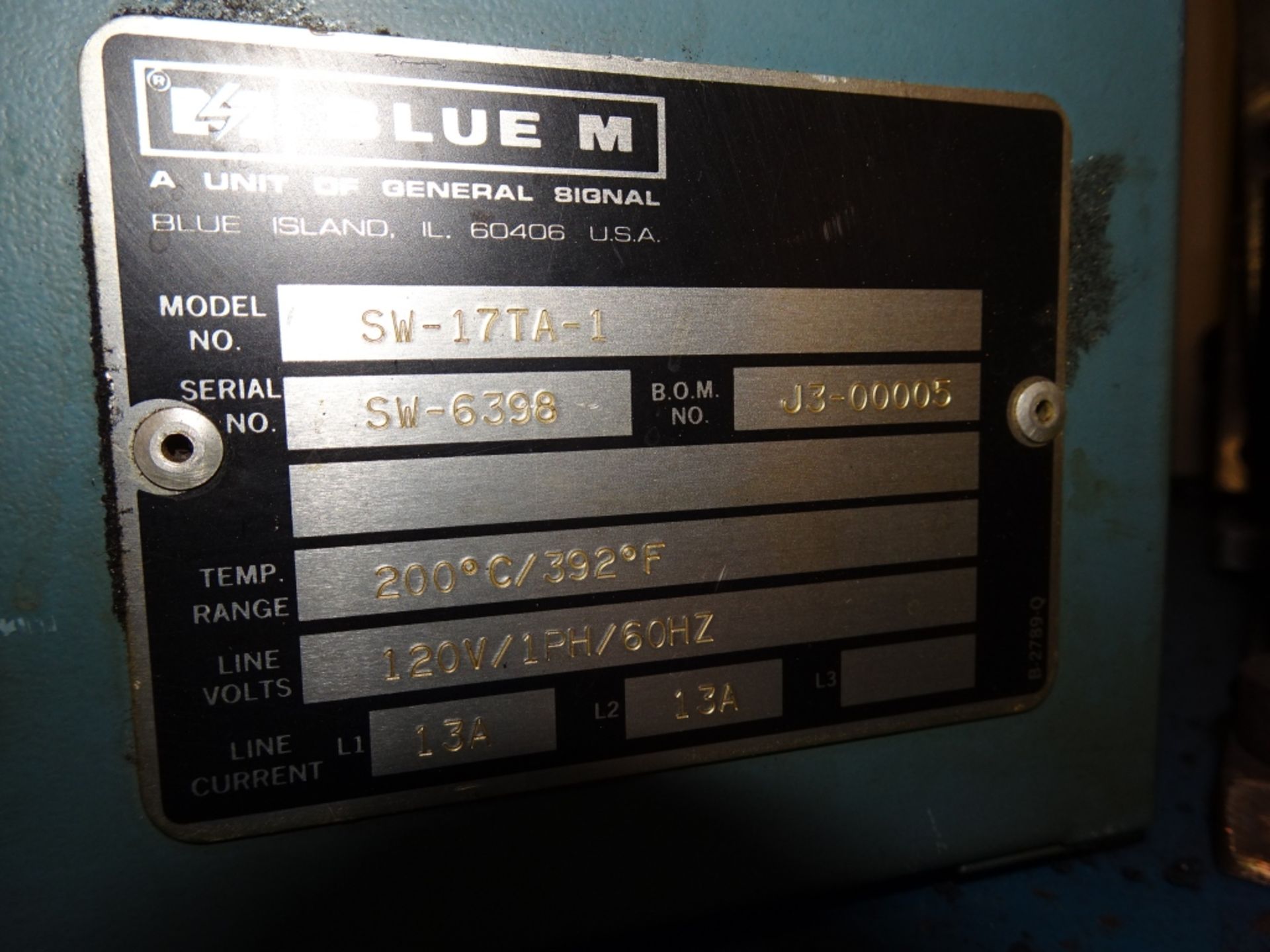 Blue M Model SW-17TA-1 Bench Top Lab Oven Max Temps 200 Degree C / 392 Degree F 120V, 1ph, 60Hz, - Image 5 of 5