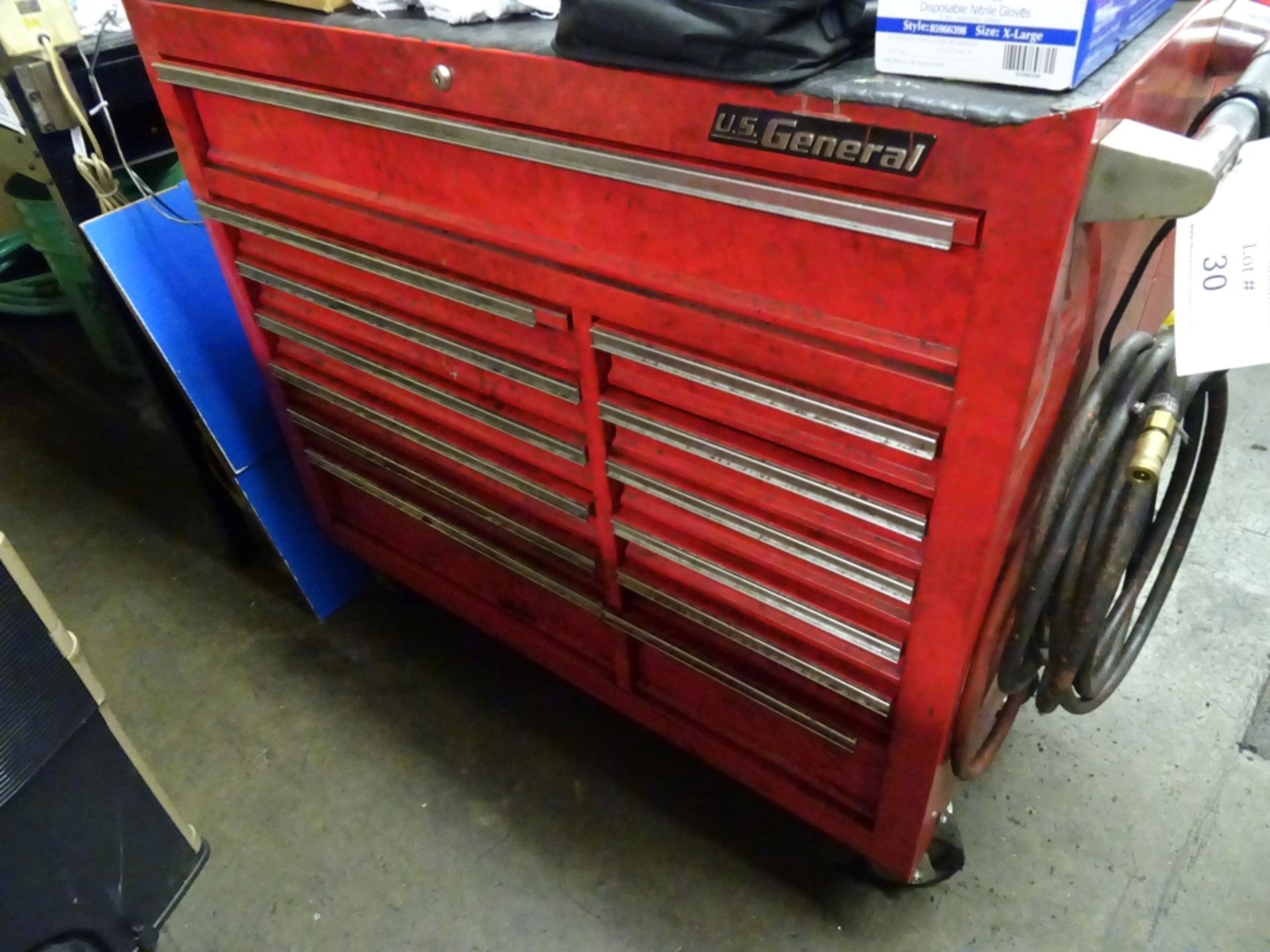 U.S. General 13-Drawer Rolling Tool Box with Associated Tools and Contents