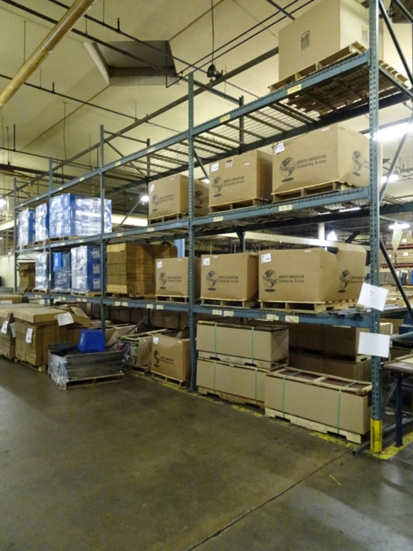 (9) Sections of Medium Duty Industrial Pallet Racking with (12) Approx 16' Uprights, (54) 8'