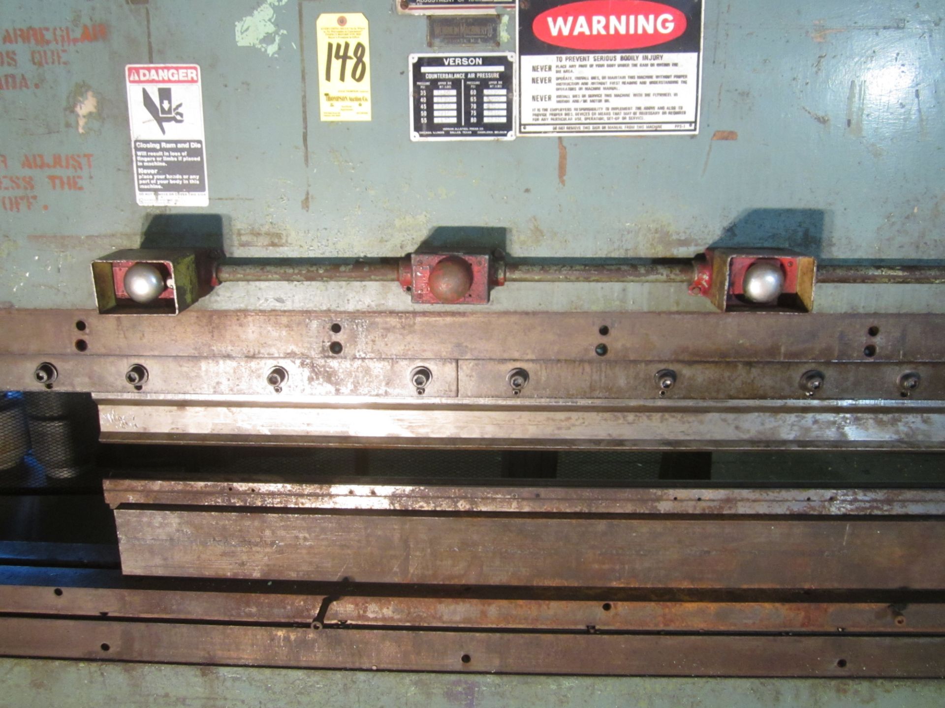 Verson 12' X 65 Ton Mechanical Press Brake, s/n 16871-2010-65, 12' Over All, 10'6" Between Housings, - Image 5 of 7