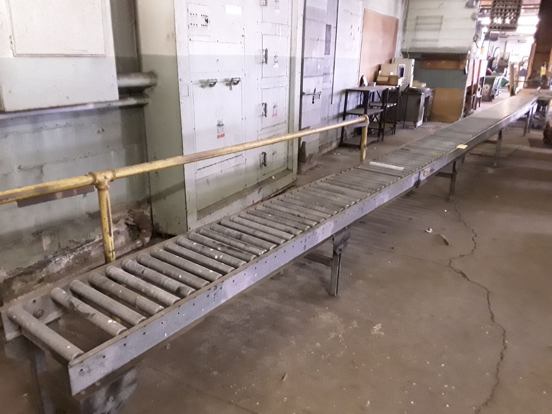 (3) Sections of Roller Conveyor, 16" W X 10' Long Each