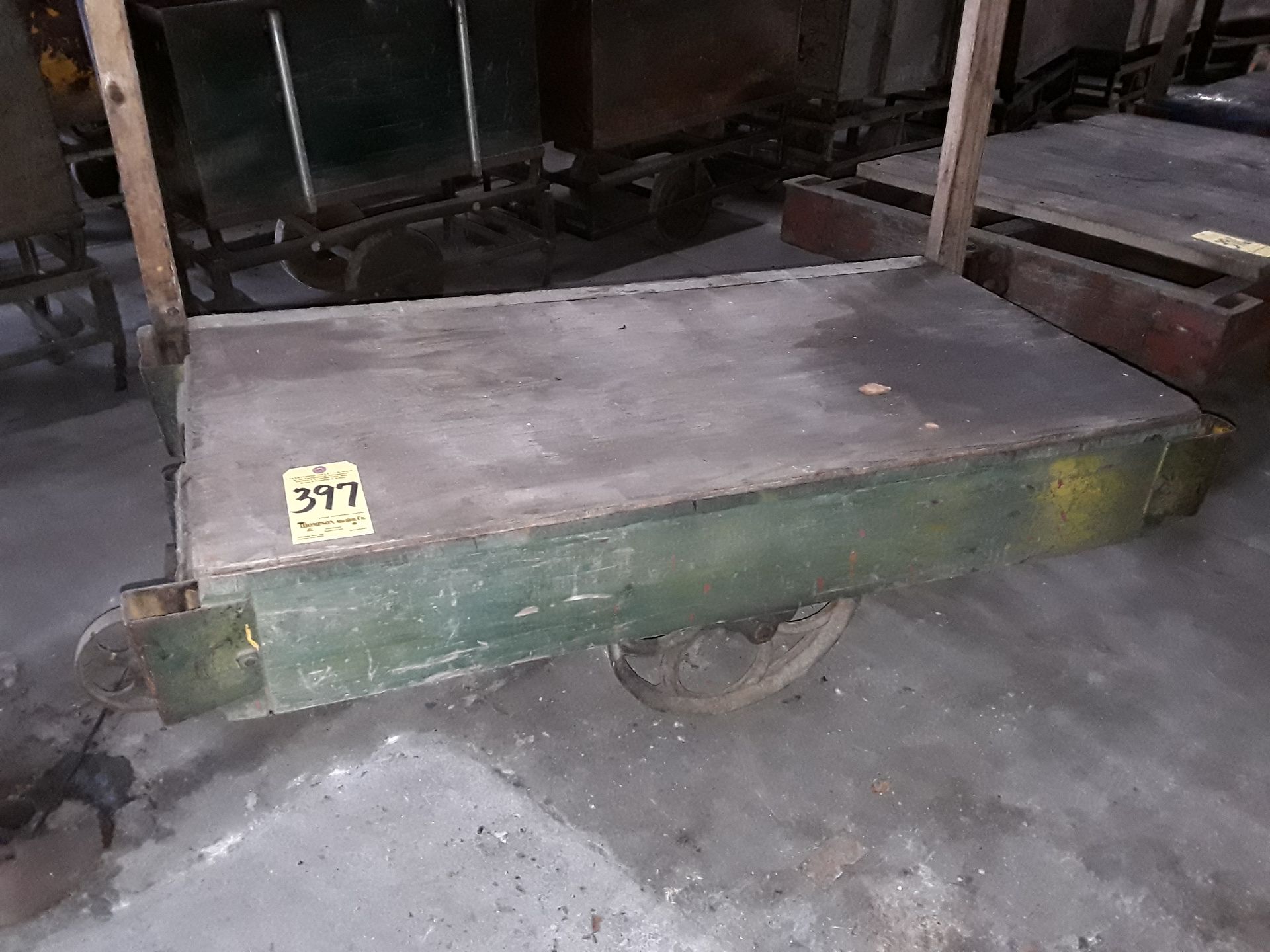 Vintage Warehouse Cart with Cast Iron Wheels