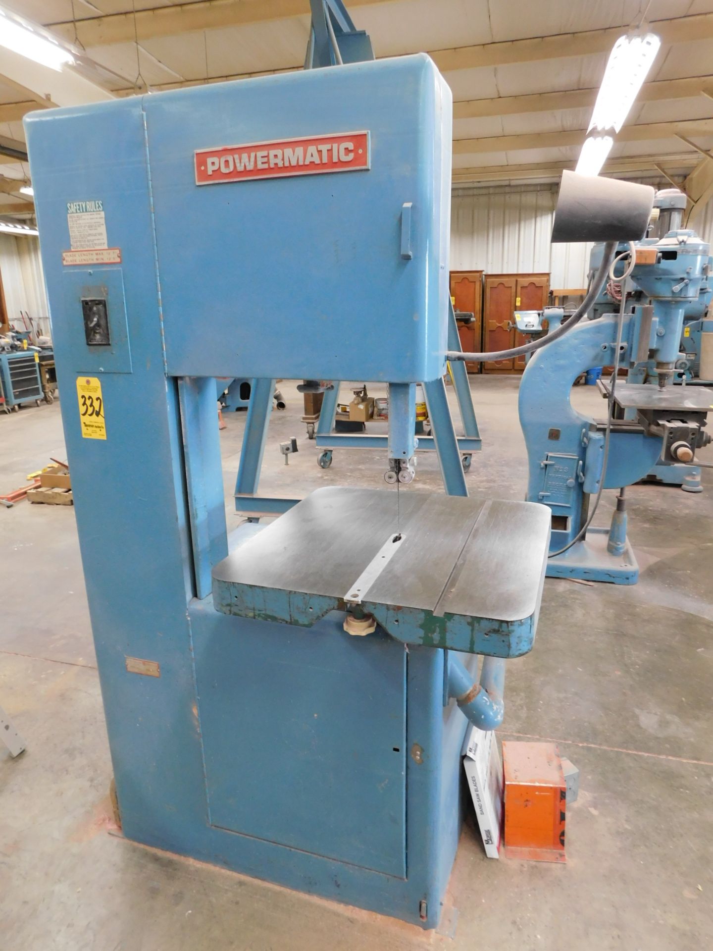 Powermatic Model 81 20" Wood Cutting Vertical Bandsaw, SN 481084, 3 phs. - Image 2 of 12