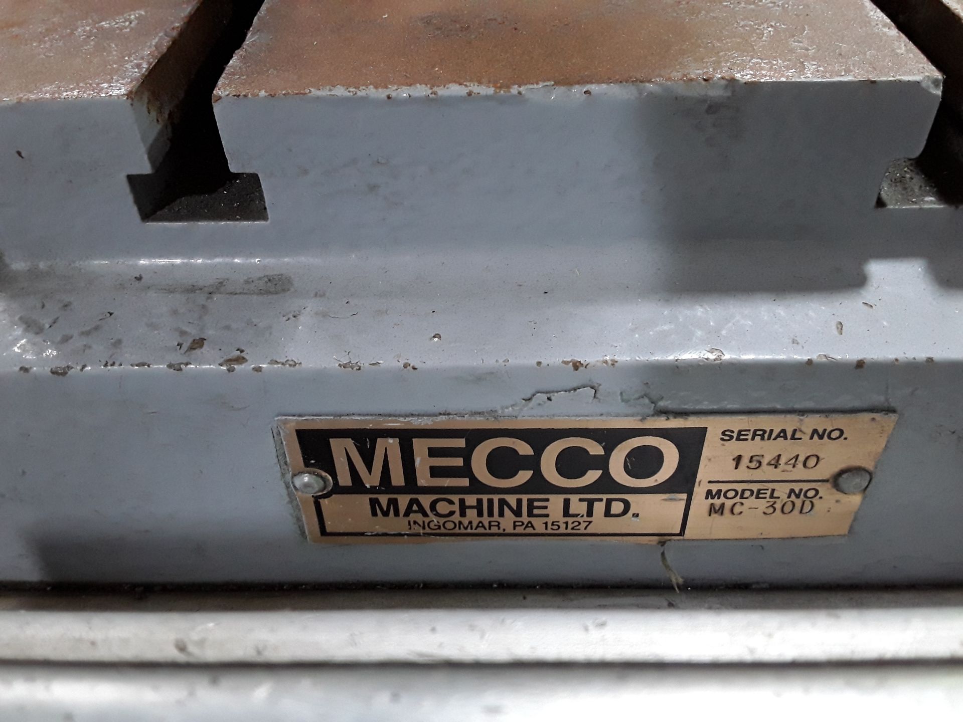 Mecco Machine Model MC-30D Marking Machine, s/n 15440, with Stand on Casters, Address for Inspection - Image 3 of 3