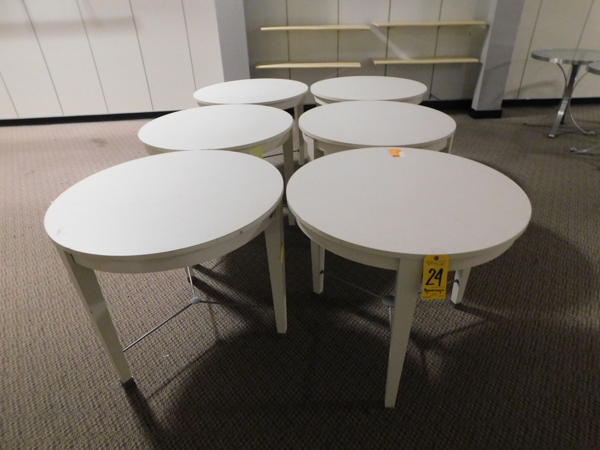 (6) 36" Round Wood Tables