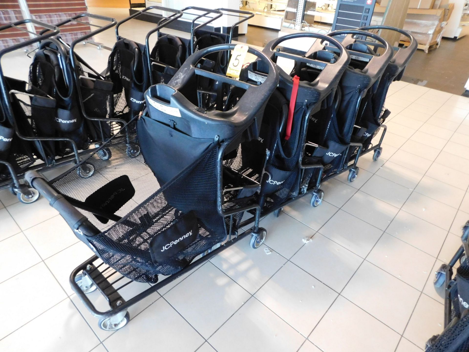 (4) Shopping Carts with Plastic Molded Infant Seat