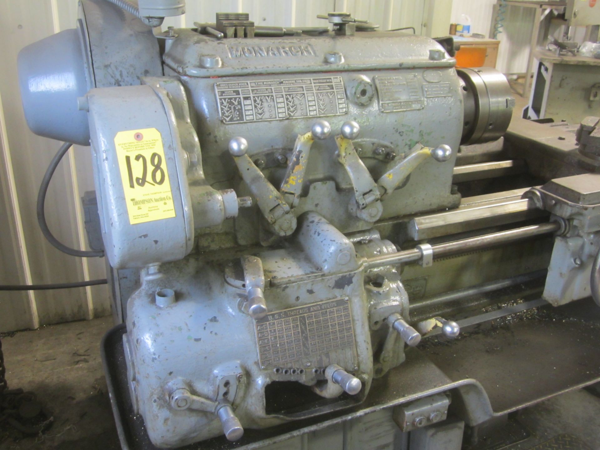 Monarch Model 16”CY Engine Lathe, s/n 22180, 18.5” X 36” Capacity, Taper Attachment, 8” 3-Jaw Chuck - Image 2 of 6