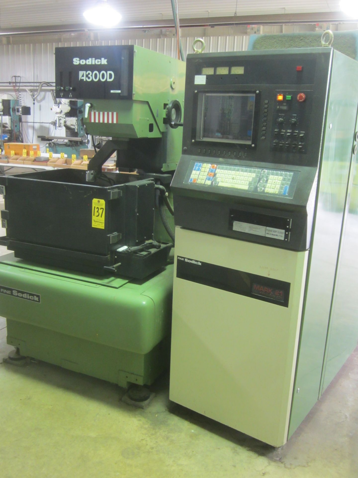 Sodick Model A300D CNC Wire EDM, s/n 1801, New 1997, 5-Axis, Mark 21 EDW CNC Control, Work Tank - Image 2 of 11