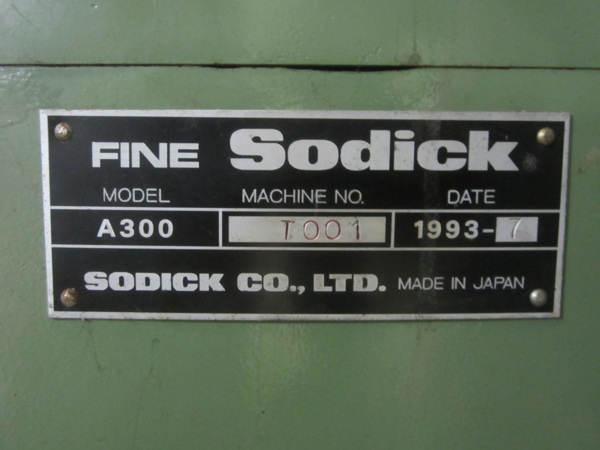 Sodick Model A300D CNC Wire EDM, s/n 1801, New 1997, 5-Axis, Mark 21 EDW CNC Control, Work Tank - Image 11 of 11