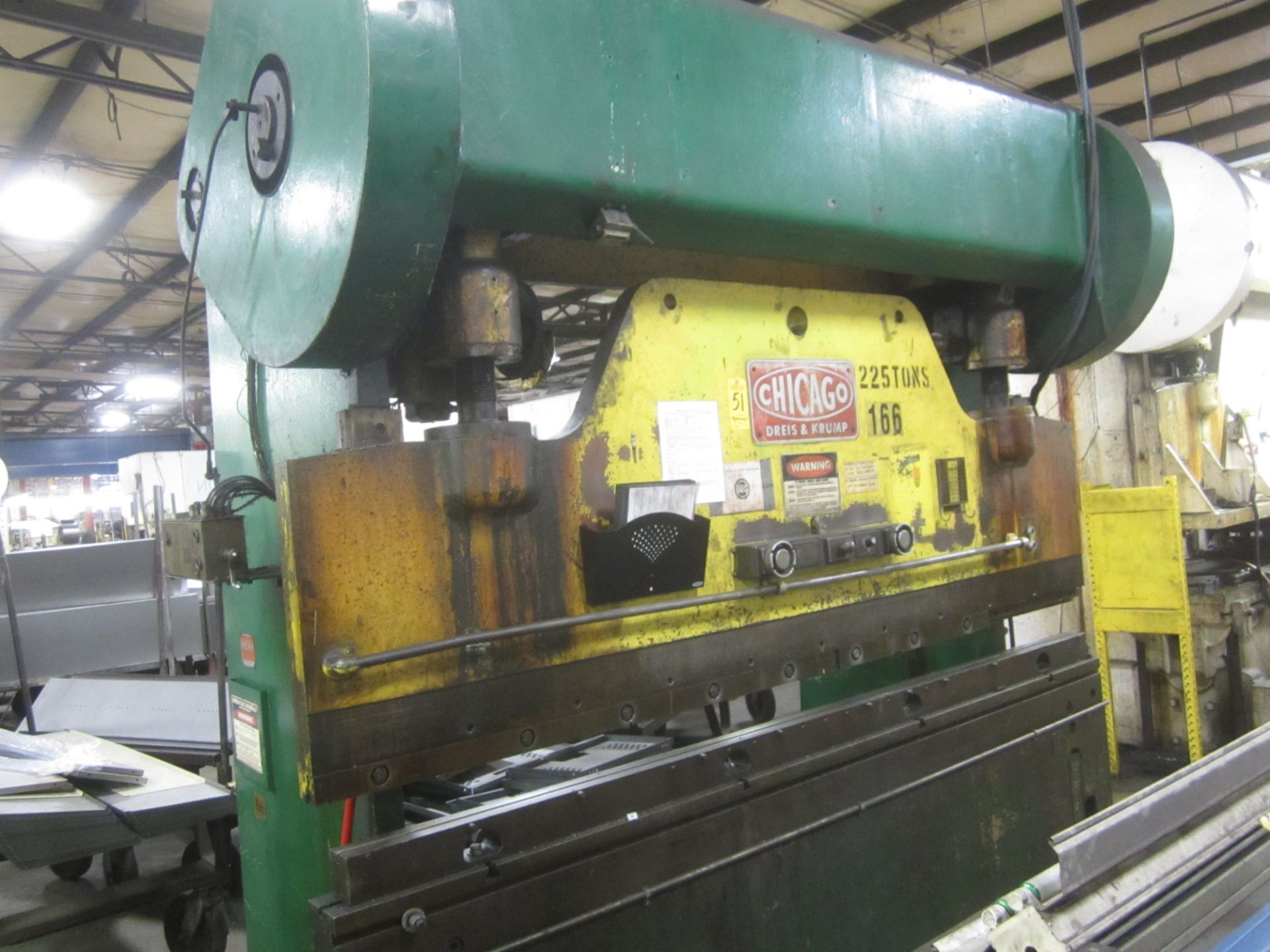 Chicago Dreis & Krump Model 225-D-8 Mechanical Press Brake, s/n P-9478, 225 Ton, 10’6” Overall, 8’6”