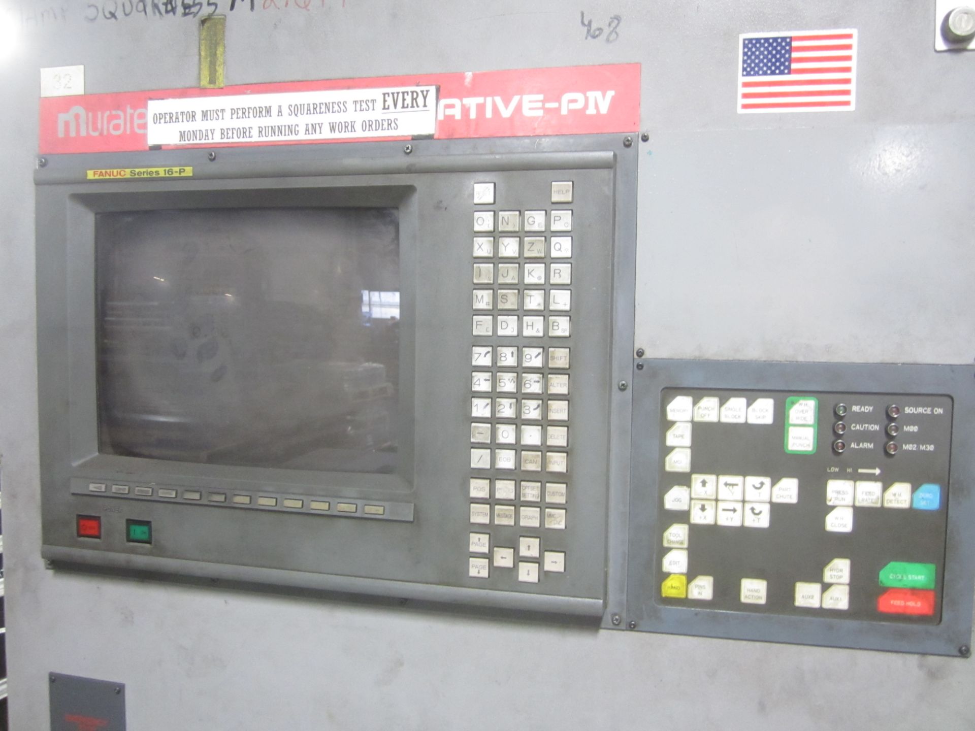 Muratec Model M5000 CNC Turret Punch, s/n 676, Fanuc 16P CNC Control, 45 Ton, 72” X 60” Sheet Size - Image 6 of 8