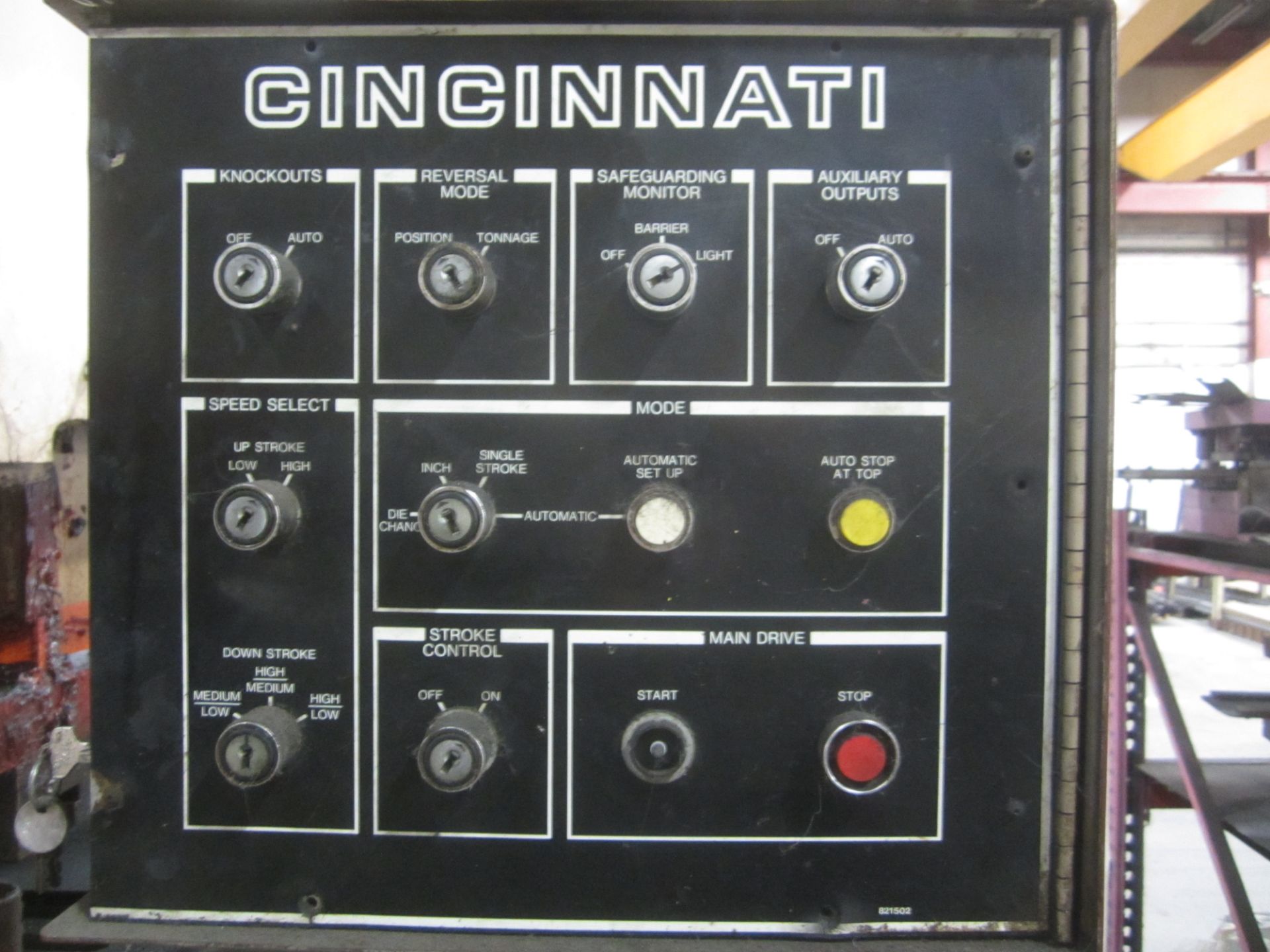 Cincinnati Model 175-OBS Hydraulic Punch Press, s/n 43896, 175 Ton, 10” Stroke, 12” Shut Height, 50” - Image 7 of 9