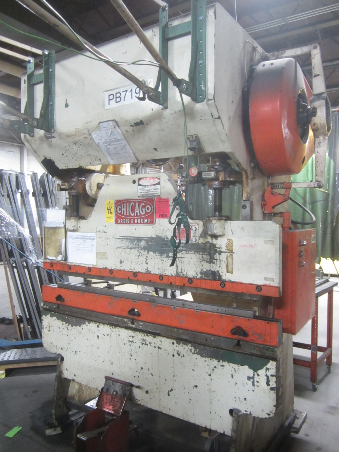 Chicago Dreis & Krump Model 46B Mechanical Press Brake, s/n L-15021, 75 Ton, 6’ Overall, 4’6”