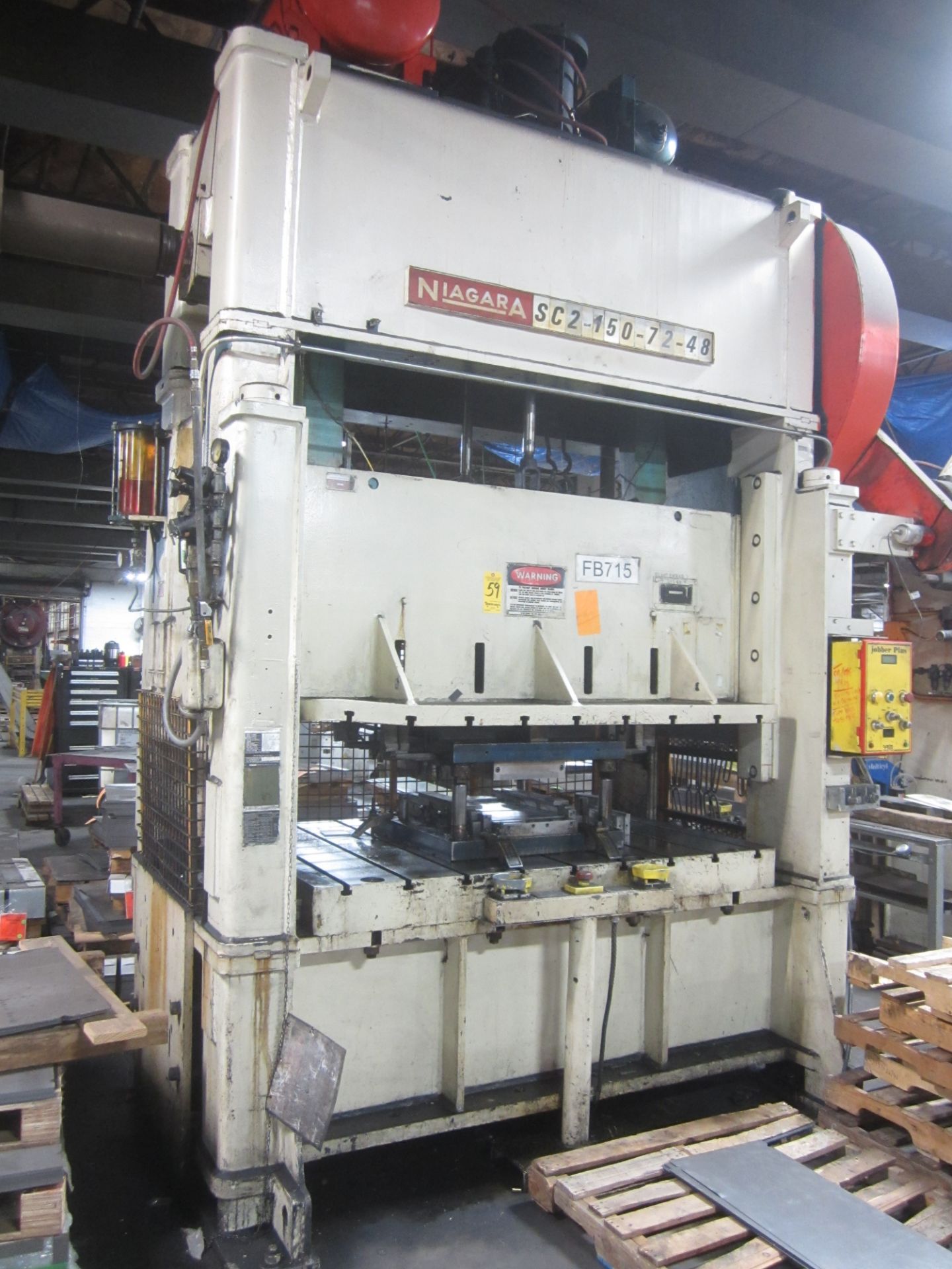 Niagara Model SC2-150-72-48 Straight Side Press, s/n 47356, 150 Ton, 8” Stroke, 24” Shut Height,