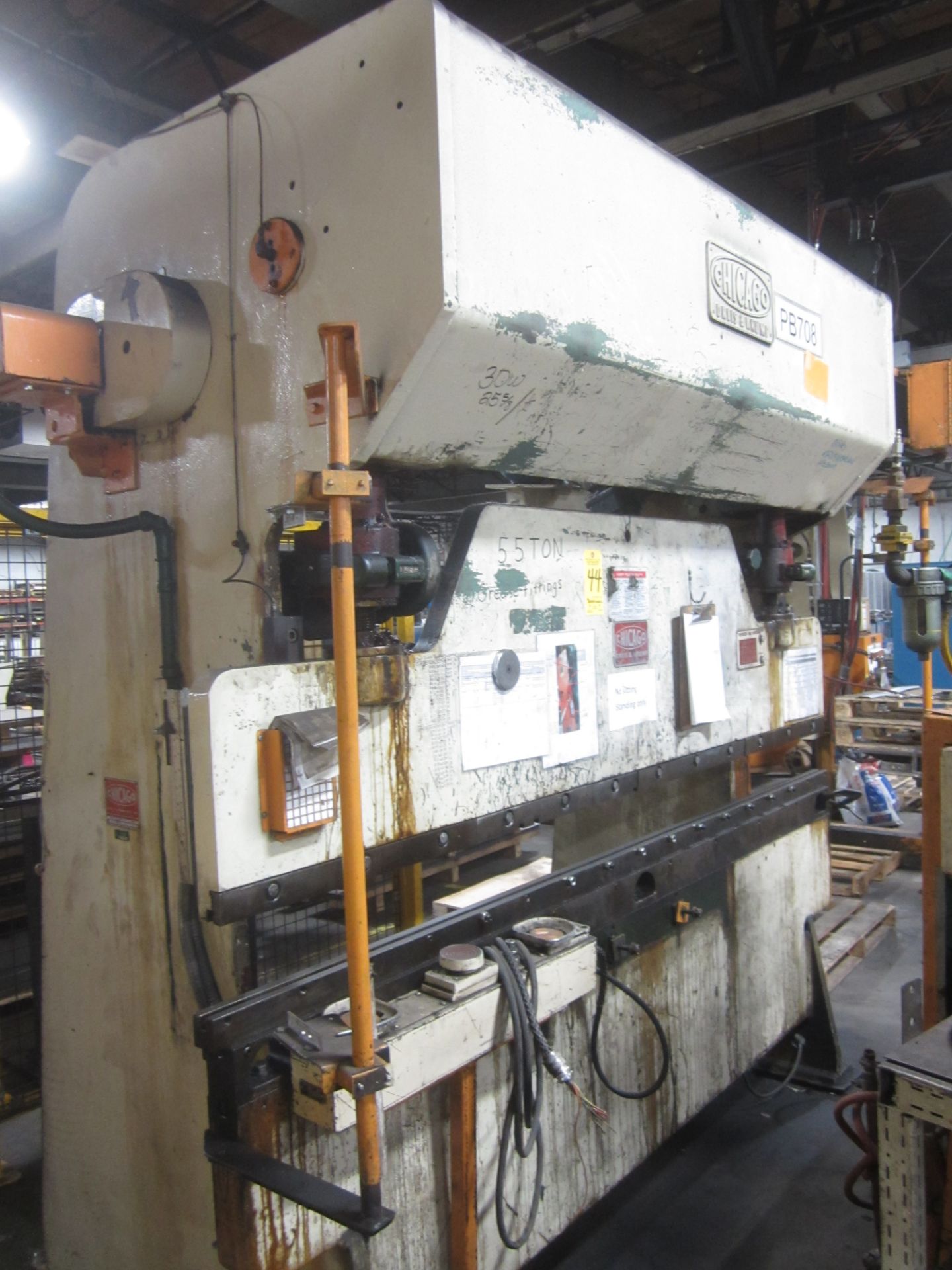 Chicago Dreis & Krump Model 68B Mechanical Press Brake, s/n L-16551, 55 Ton, 8’6” Overall, 6’6”