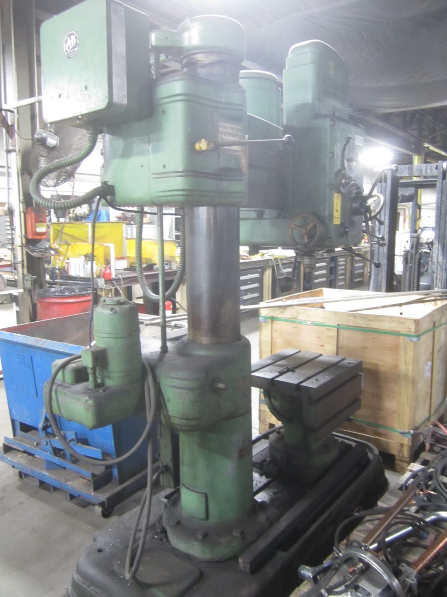 American Hole Wizard Radial Arm Drill, 3’ X 9”, Power Clamping, Box Table, s/n 73577 - Image 4 of 5