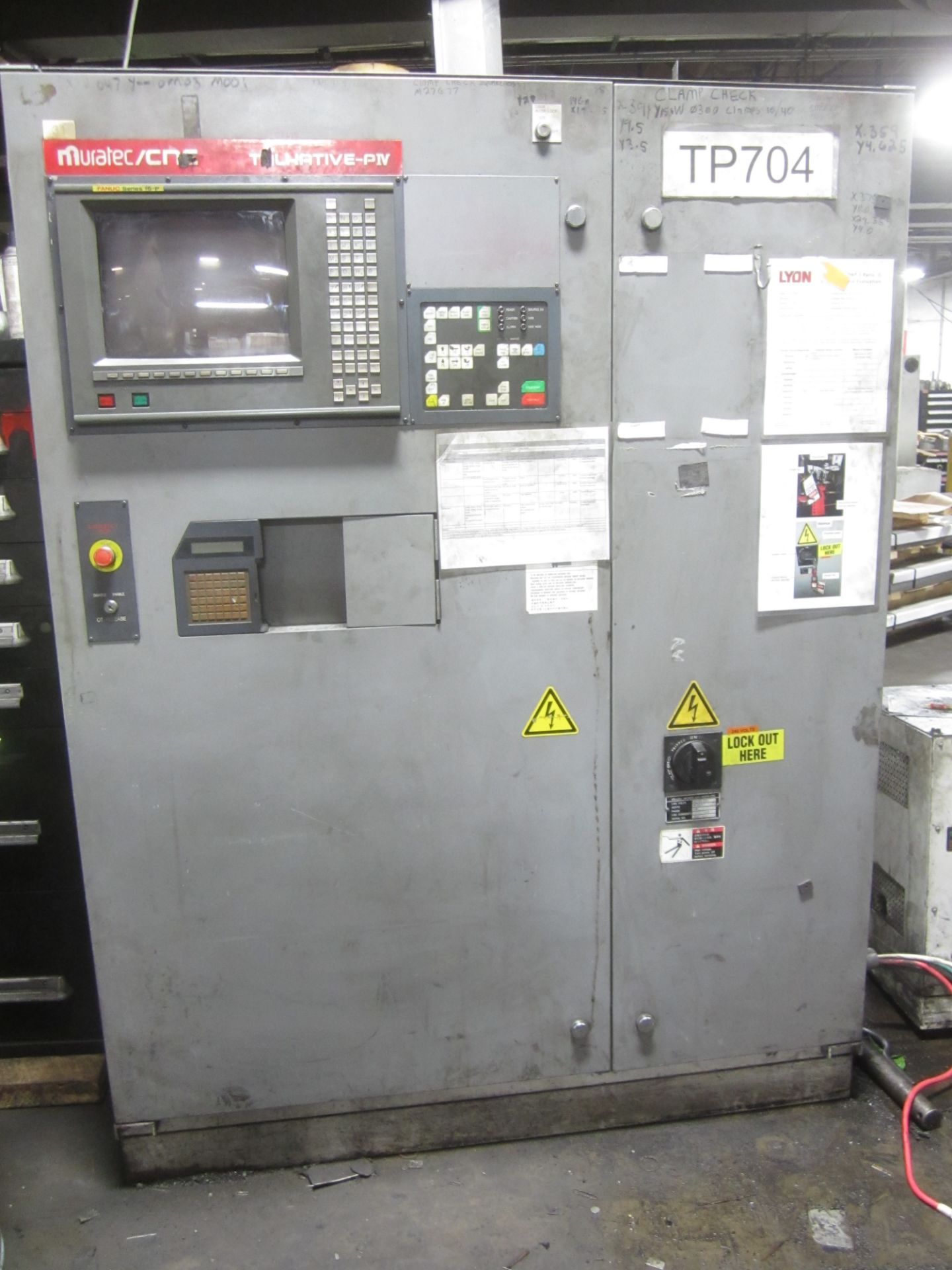 Muratec Model M5000 CNC Turret Punch, s/n 655, Fanuc 16P CNC Control, 45 Ton, 72” X 60” Sheet Size - Image 4 of 9