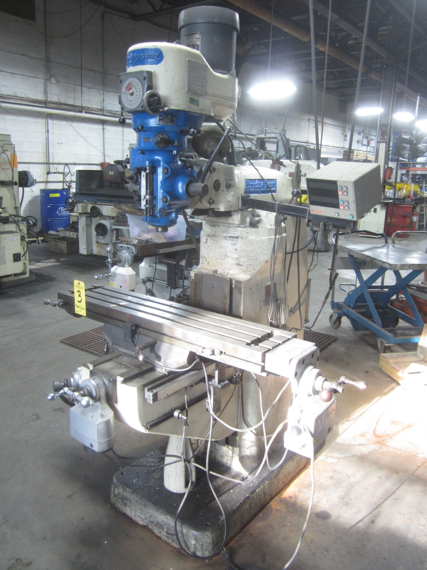 Bridgeport 1 1/2 HP Vari-Speed Vertical Mill, s/n 12BR184523, Mitutoyo D.R.O., Align Power Table - Image 2 of 6